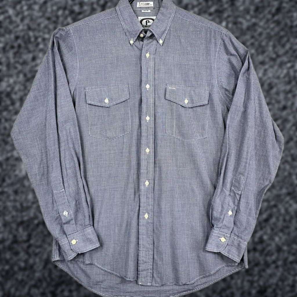 Vintage VINTAGE Bert Pulitzer Shirt Mens 15.5-34 Blue Gingham Button Long Sleeve Size 42R - 1 Thumbnail