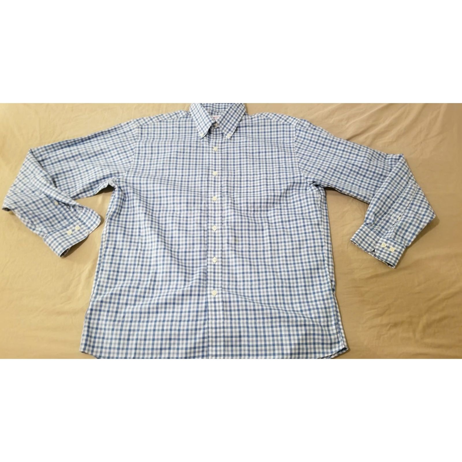 Brooks Brothers Brooks Brothers Shirt Mens Plaid Dress Button-Up Cotton Blue M Medium Size 40R - 2 Thumbnail