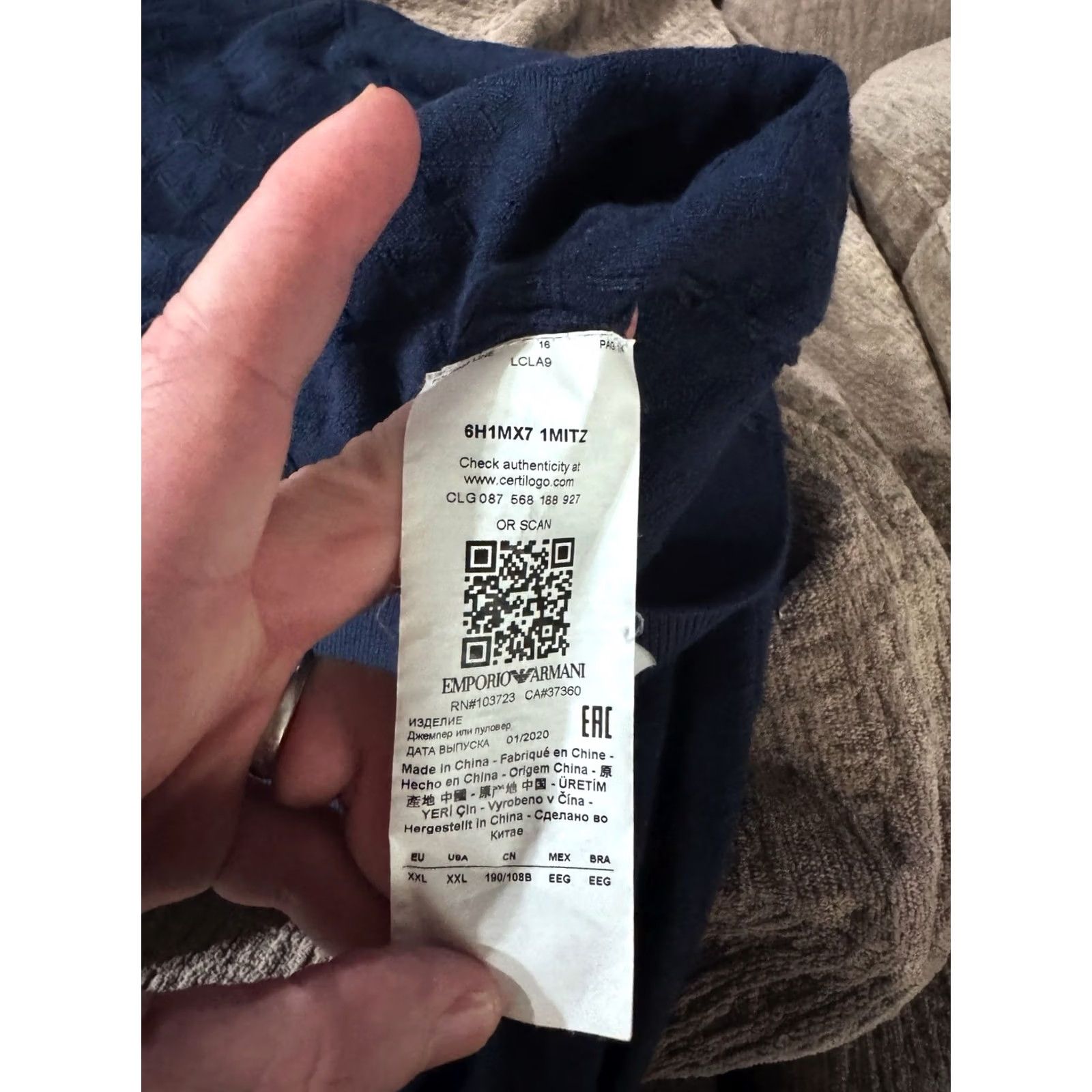 Emporio Armani Emporio Armani Sweater 2XL Multicolor Stitched Pullover Men 长 Size US XXL / EU 58 / 5 - 7 Thumbnail
