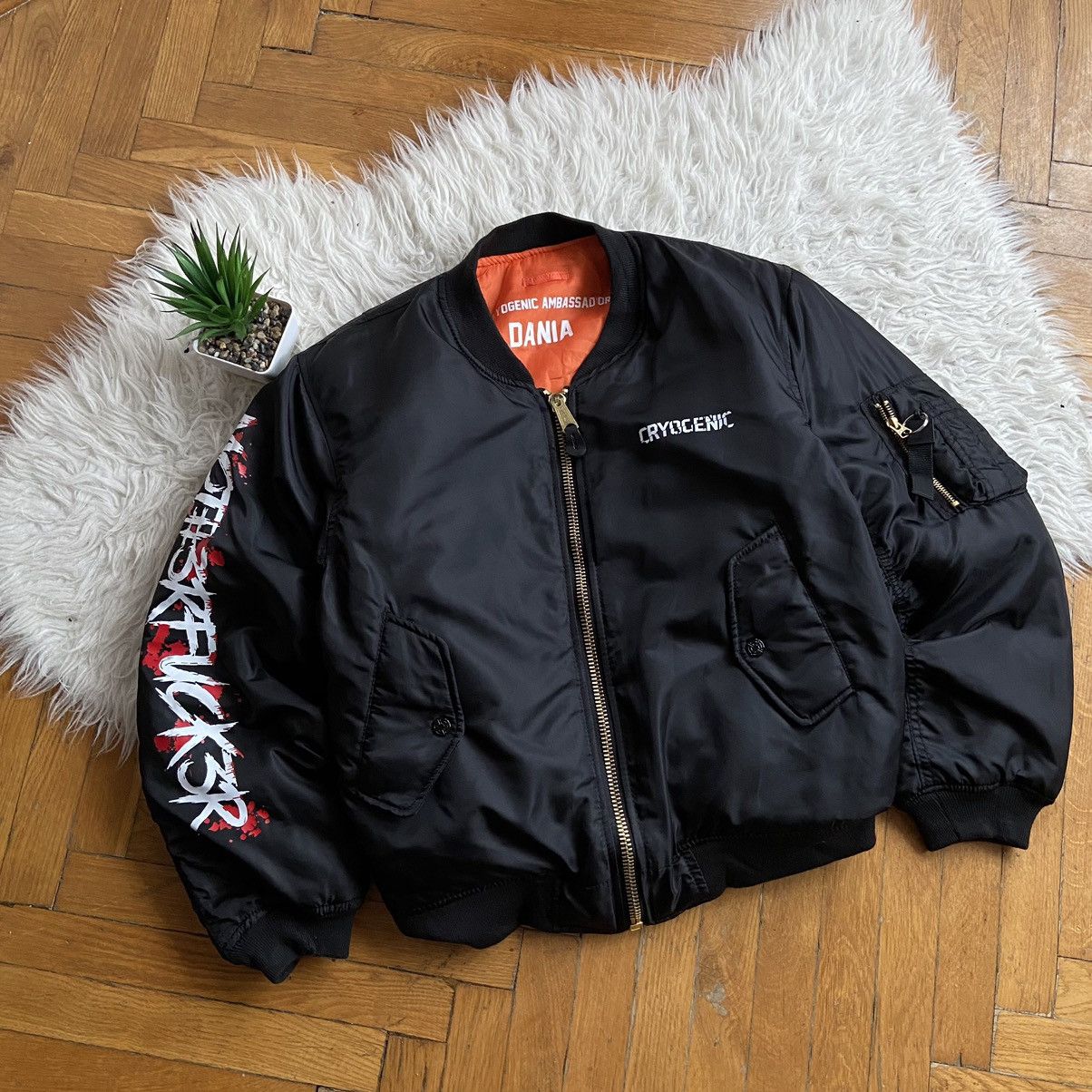 Japanese Brand × Vintage 📌 Crazy MA-1 Vintage Cryogenic Big Print Bomber Jacket Size US S / EU 44-46 / 1 - 1 Thumbnail