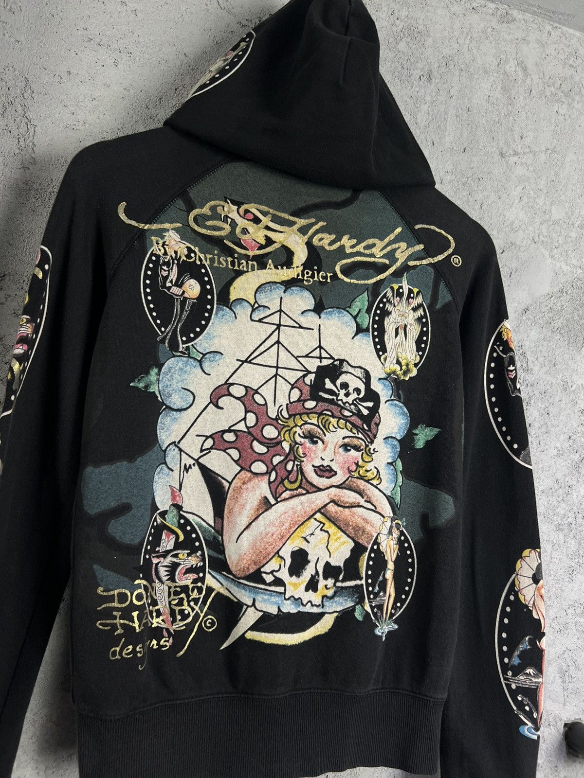 Ed Hardy Vintage Ed Hardy Christian Audigier pirate girl hoodie S Size S / US 4 / IT 40 - 11 Thumbnail