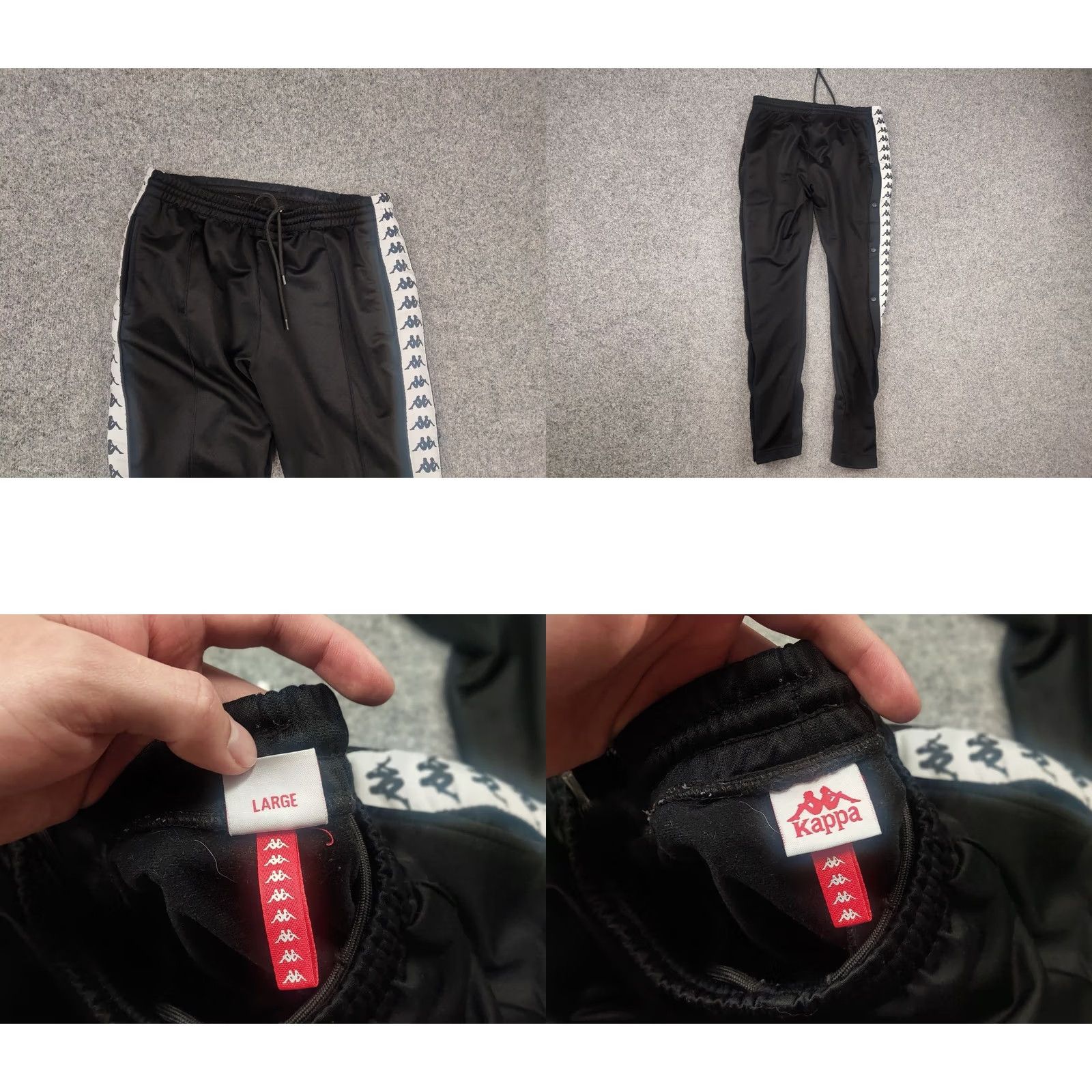Kappa Kappa track pants vintage black logo sweatpants Y2K style with buttons Size US 33 - 8 Thumbnail