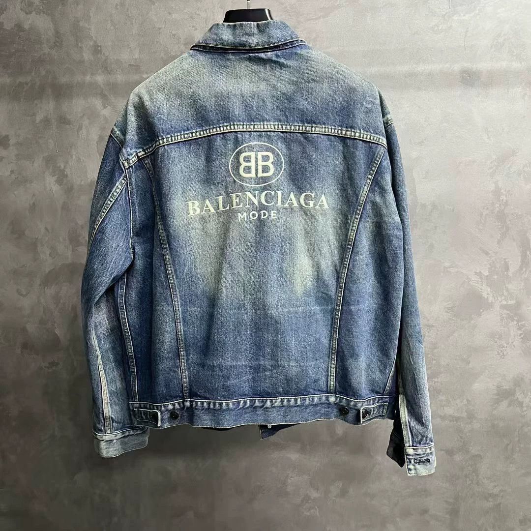 Balenciaga balenciaga blue denim logo jacket size 48 Size US M / EU 48-50 / 2 - 2 Thumbnail