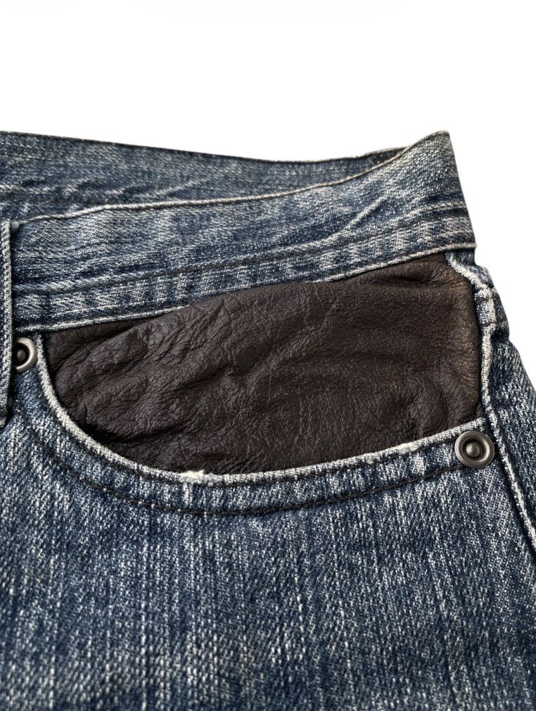 Isamu Katayama Backlash Vintage Disterssed Leather Patch Denim Size US 32 / EU 48 - 7 Thumbnail