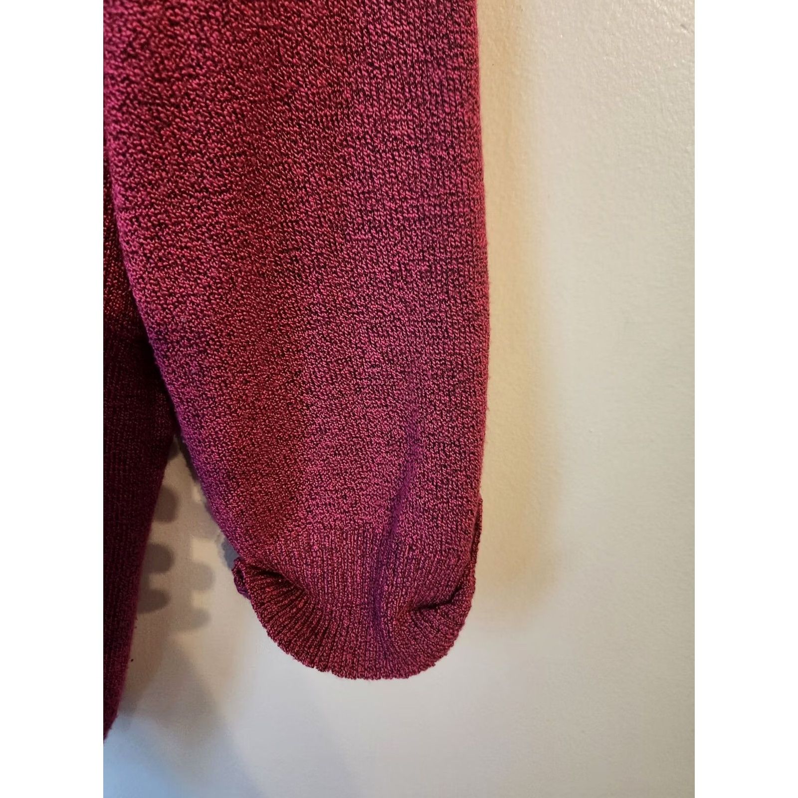 Vintage Catherines Sweater Tunic Magenta Layered Look Roll Tab Sleeve 0X 14 16 Size XL / US 12-14 / IT 48-50 - 4 Thumbnail