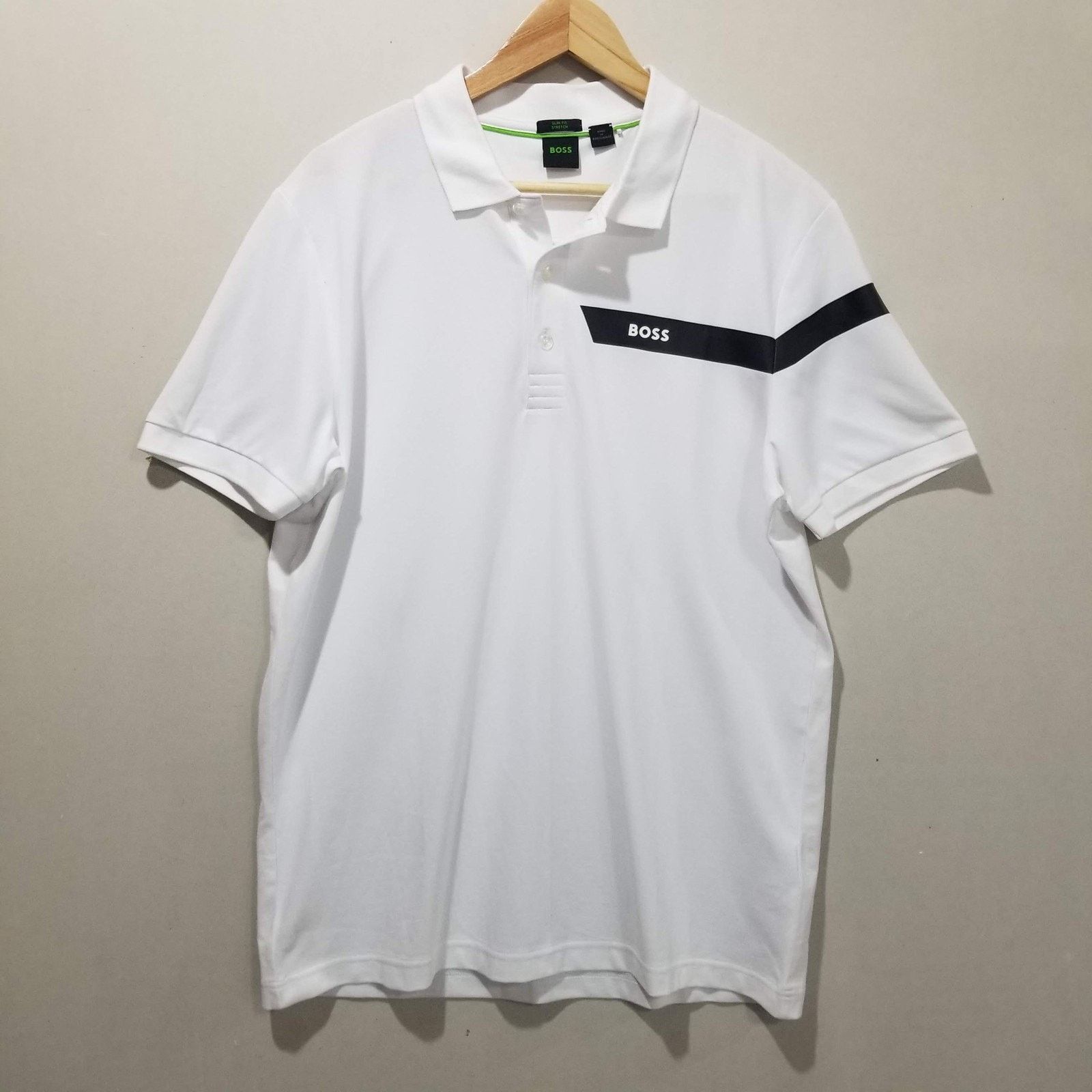 Hugo Boss Boss Paule Polo Shirt Mens XL White Slim Fit Stretch Size US XL / EU 56 / 4 - 1 Thumbnail