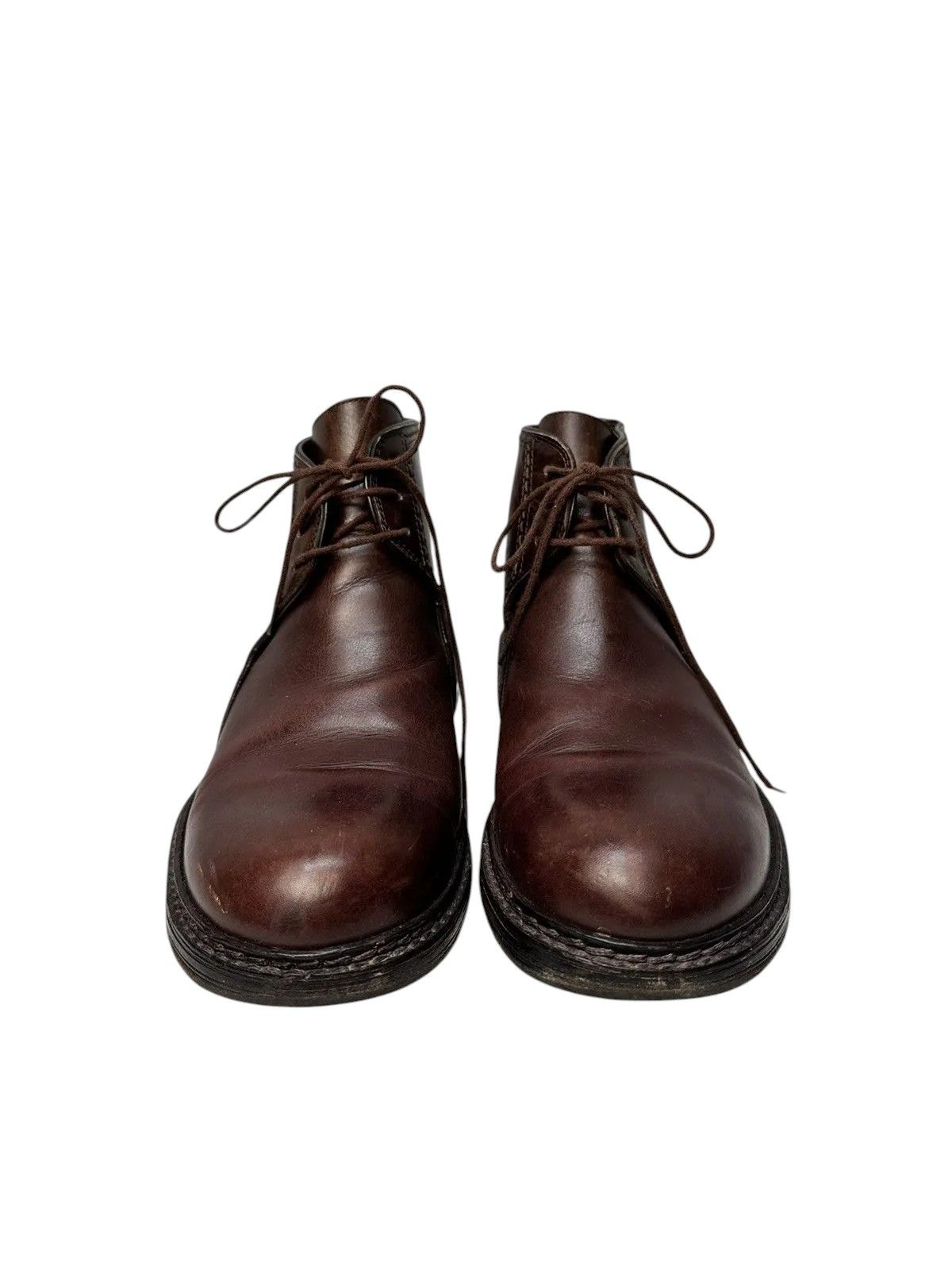 14th Addiction Vintage Gianni Versace brown leather boots lace-up handmade Size US 7.5 / EU 40-41 - 3 Thumbnail
