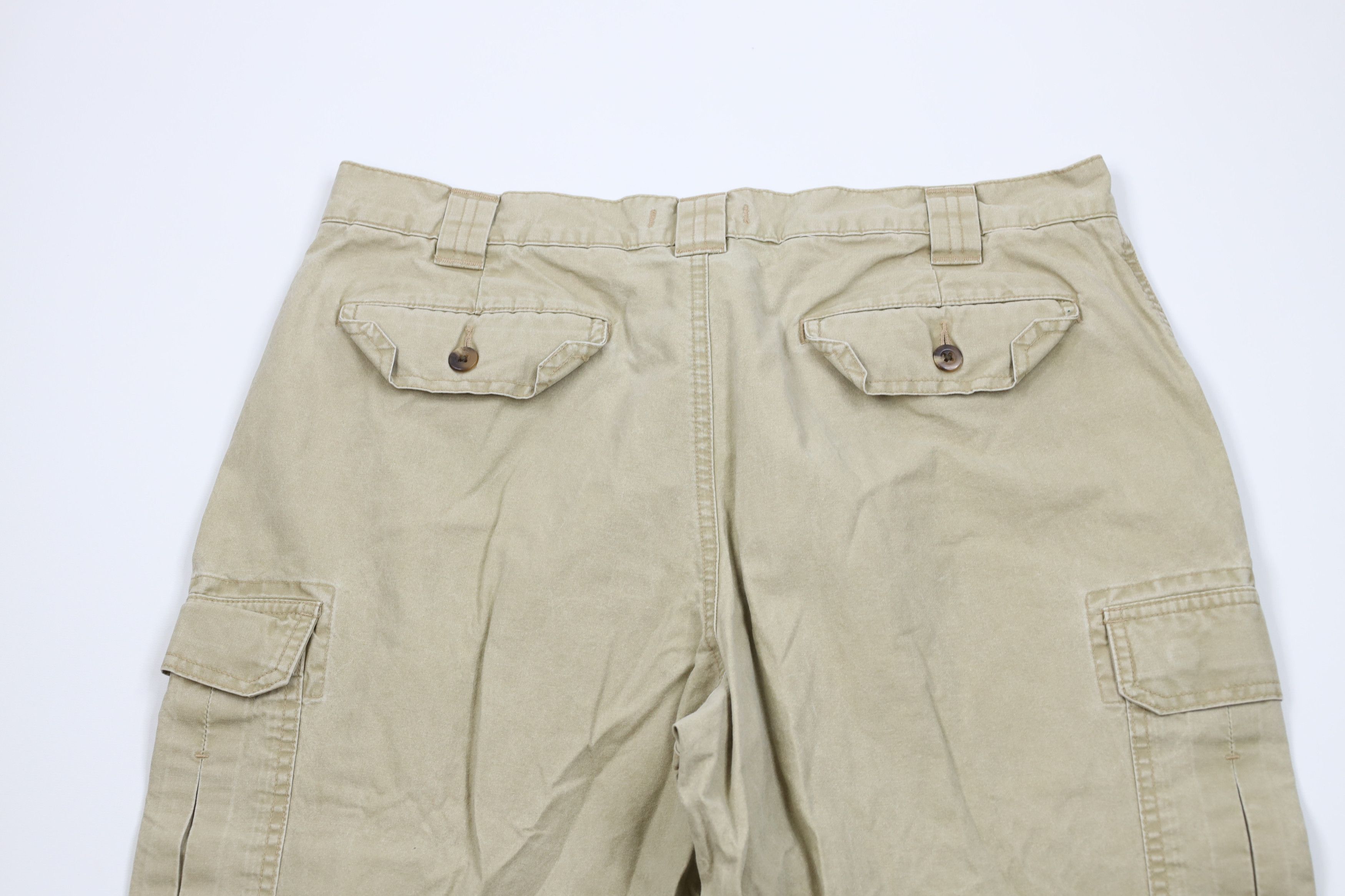 L.L. Bean Vintage 90s LL Bean Wide Leg Cargo Pants Beige Cotton Size US 34 / EU 50 - 10 Thumbnail
