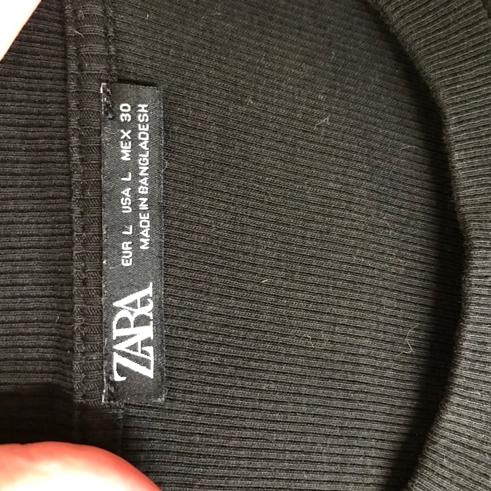 Zara ZARA Ribbed Knit Short Sleeve Midi Dress Black Size L Size 36" / US 14 / IT 50 - 7 Thumbnail