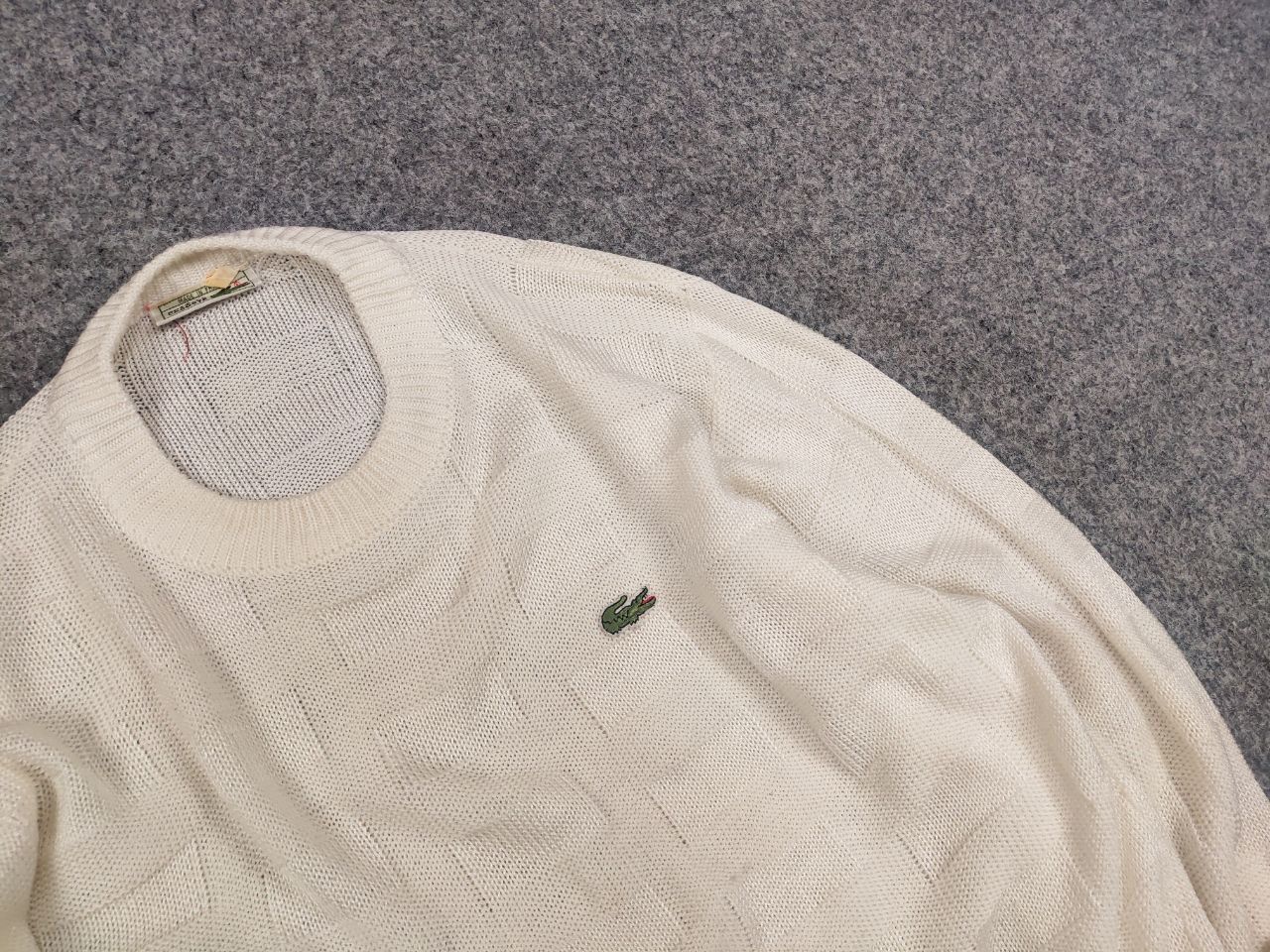 Lacoste Vintage 90's Lacoste Chemise Textured knit Crew Shek sweater Size US M / EU 48-50 / 2 - 7 Thumbnail