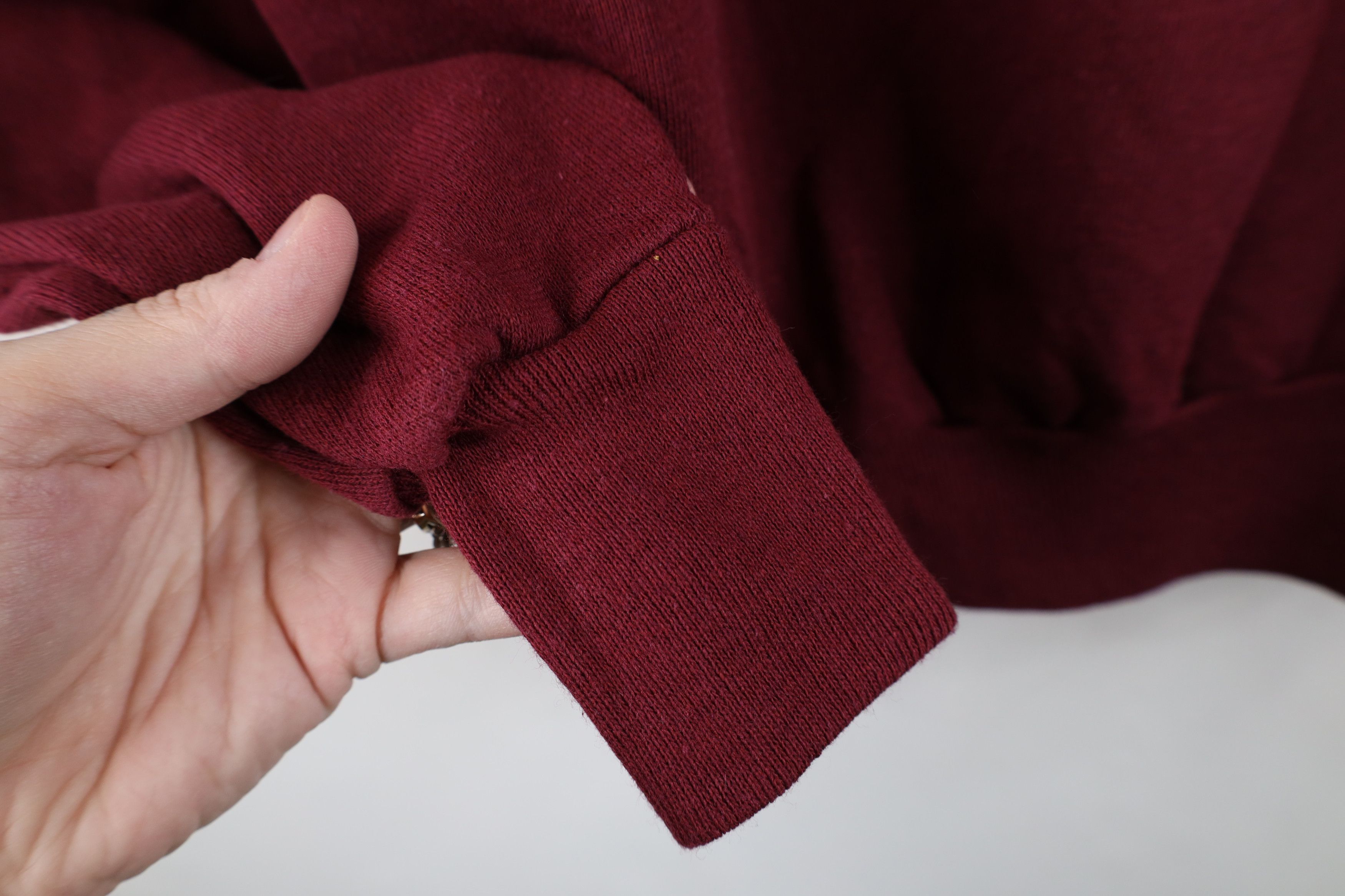 Vintage Vintage 70s 80s Streetwear Raglan Sweatshirt Burgundy USA Size L / US 10 / IT 46 - 4 Thumbnail