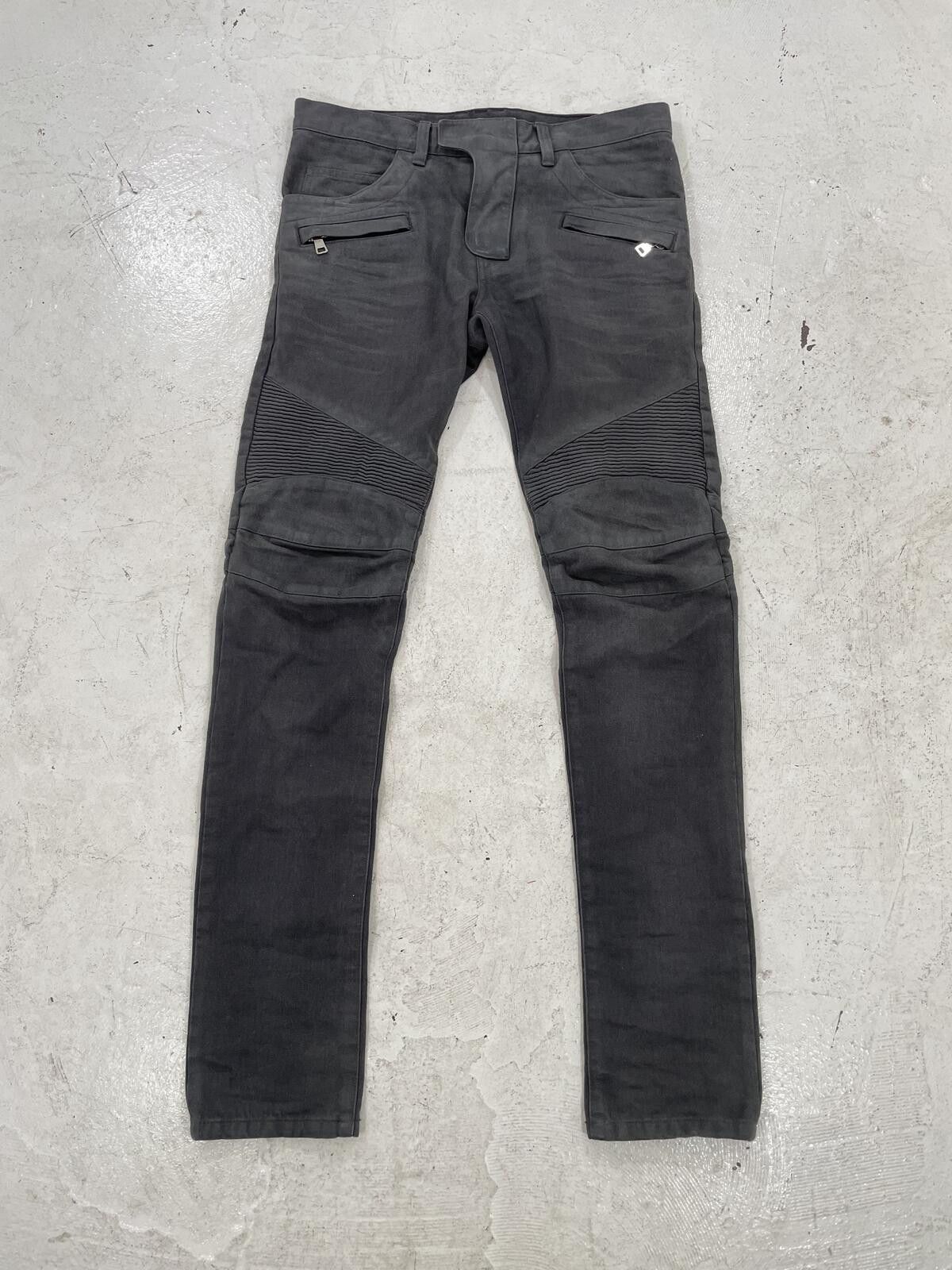 Balmain Balmain Gray Waxed Denim Size US 35 - 1 Thumbnail