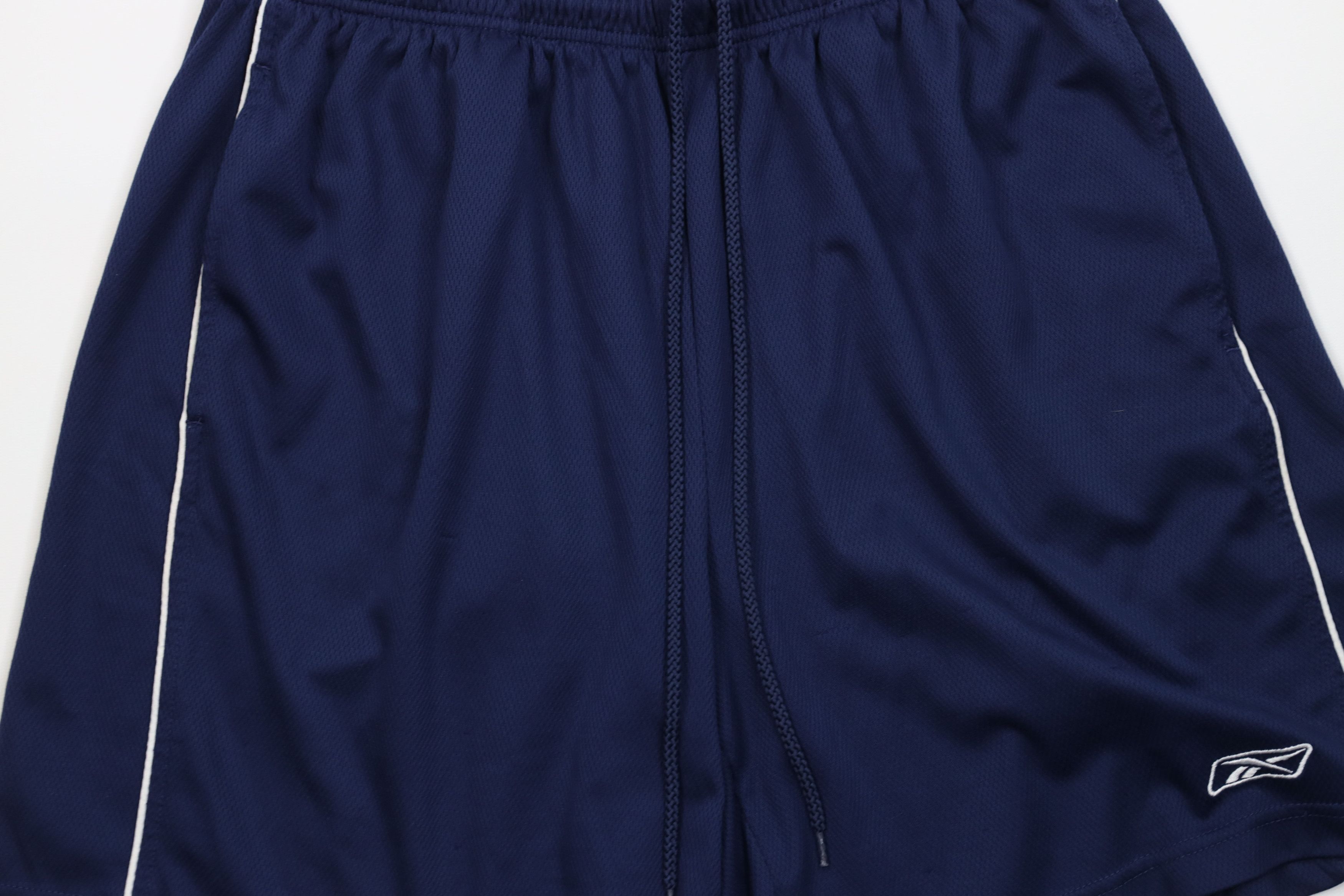 Reebok Vintage 90s Y2K Reebok Knit Above Knee Gym Shorts Blue Size US 36 / EU 52 - 3 Thumbnail