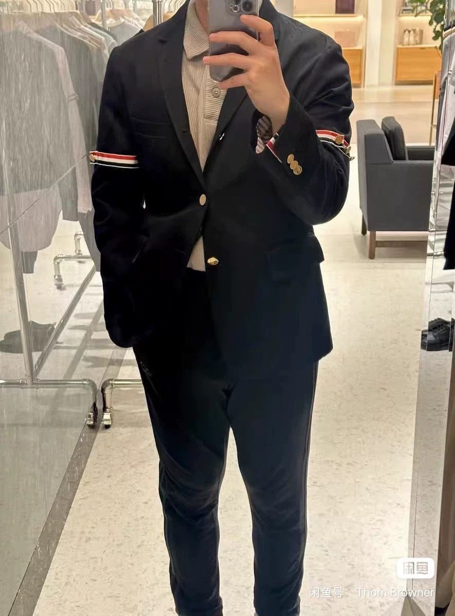 Thom Browne Thom Browne Navy Double Sleeve Tab Gold Blazer Size3 Size US L / EU 52-54 / 3 - 7 Thumbnail
