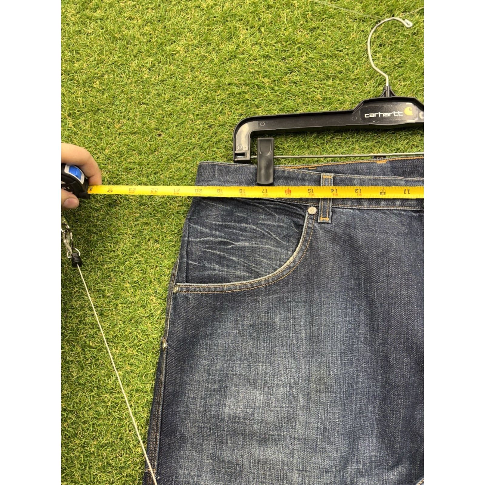 Nike VINTAGE Nike Jeans 38 Blue Denim Straight Mens Baggy 90s BRS Jordan Nike Blue Ribbon Sports Jeans Mens 38 Baggy Denim 90s Y2K Size US 38 / EU 54 - 7 Thumbnail