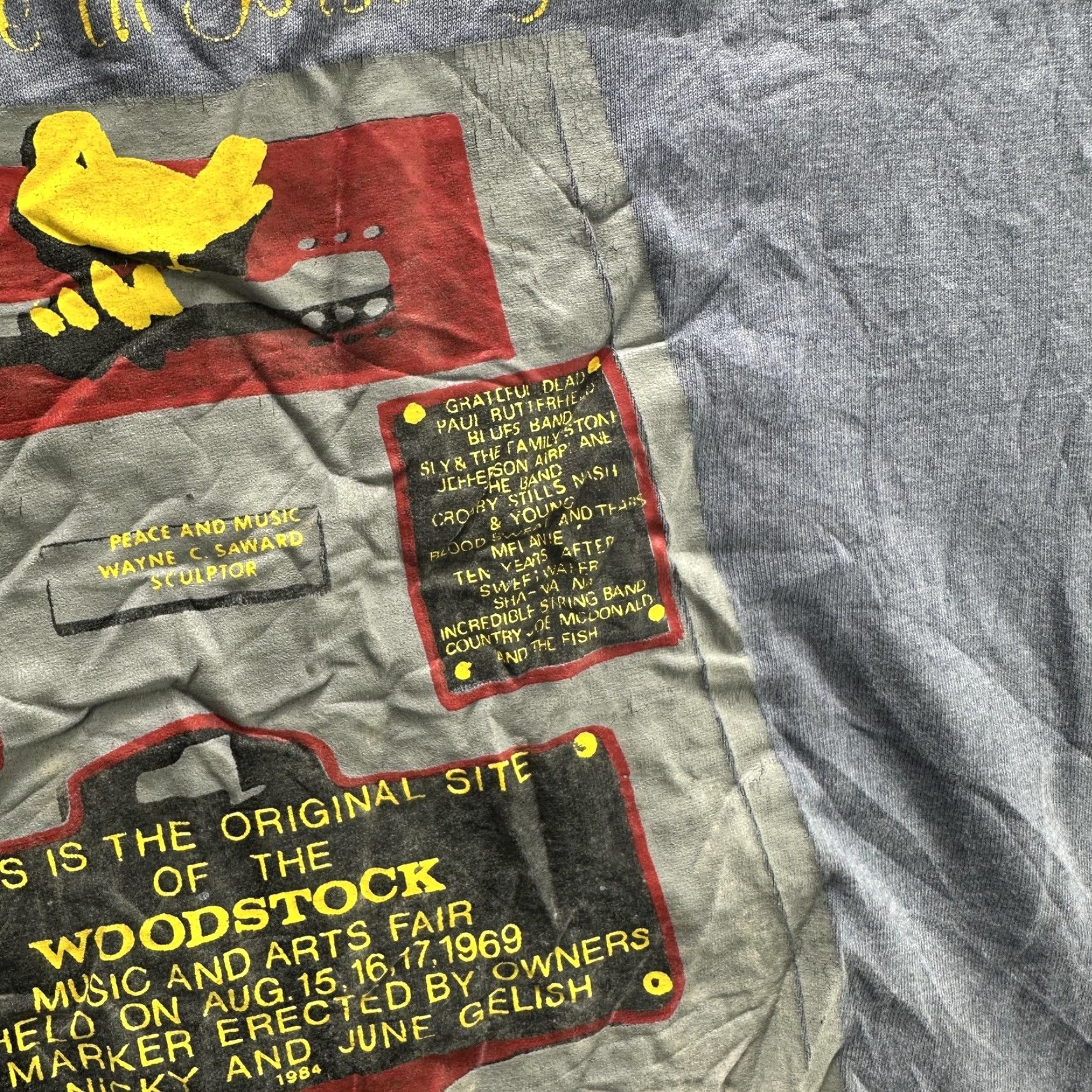 Fruit Of The Loom Vintage Woodstock T-Shirt Men's XL Gray 90s Concert Music Festival Bethel NY Graphic Print Size US XL / EU 56 / 4 - 7 Thumbnail