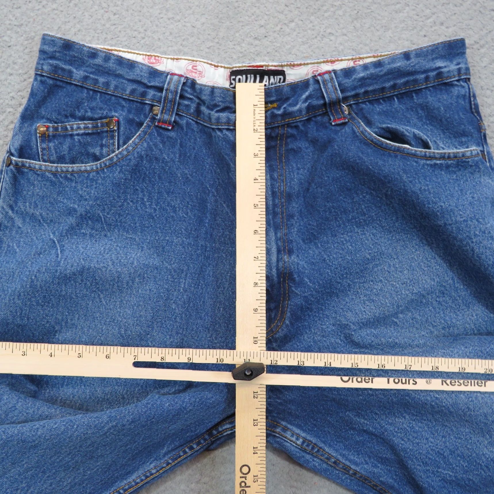 Soulland VINTAGE Soulland Jeans 5-Pocket Baggy Wide-Leg Denim 38 Mens 90s Skater Y2K Graphic Pocket Design Blue 38x33 Mens Size US 38 / EU 54 - 6 Thumbnail