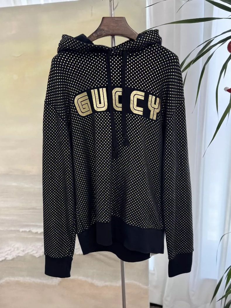 Gucci Star print black hooded sweatshirt