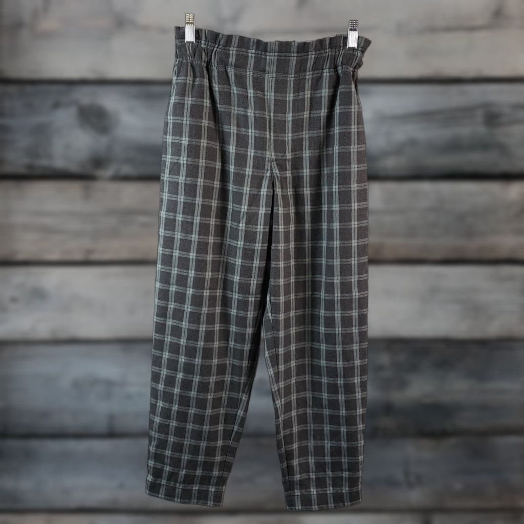 Ann Taylor VINTAGE: Ann Taylor LOFT Womens High Rise Straight Pants Sz Small Gray Green Plaid Size 28" / US 6 / IT 42 - 1 Thumbnail