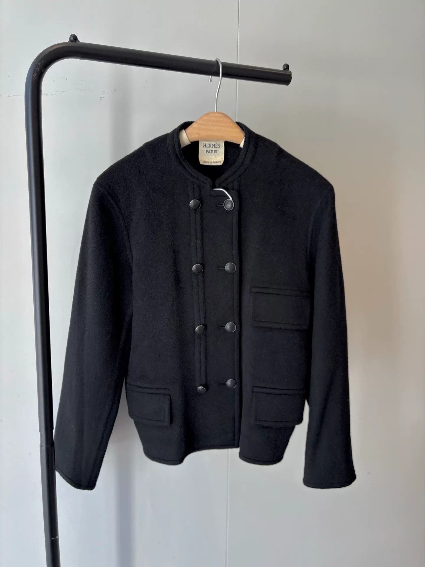 Hermes Hermes Black Cashmere Double-Breasted Coat Size US XS / EU 42 / 0 - 1 Thumbnail