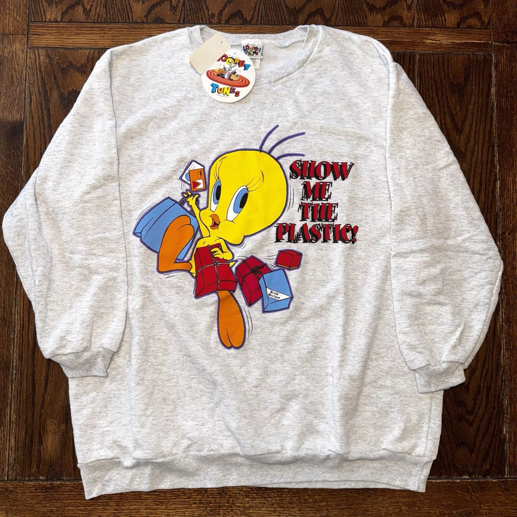 Russell Athletic VINTAGE Tweety Bird Looney Tunes Sweatshirt Unisex Adults 2XL Gray USA Graphic Print Long Sleeve Pullover Crew Neck Heavyweight Fleece Size US XXL / EU 58 / 5 - 2 Thumbnail