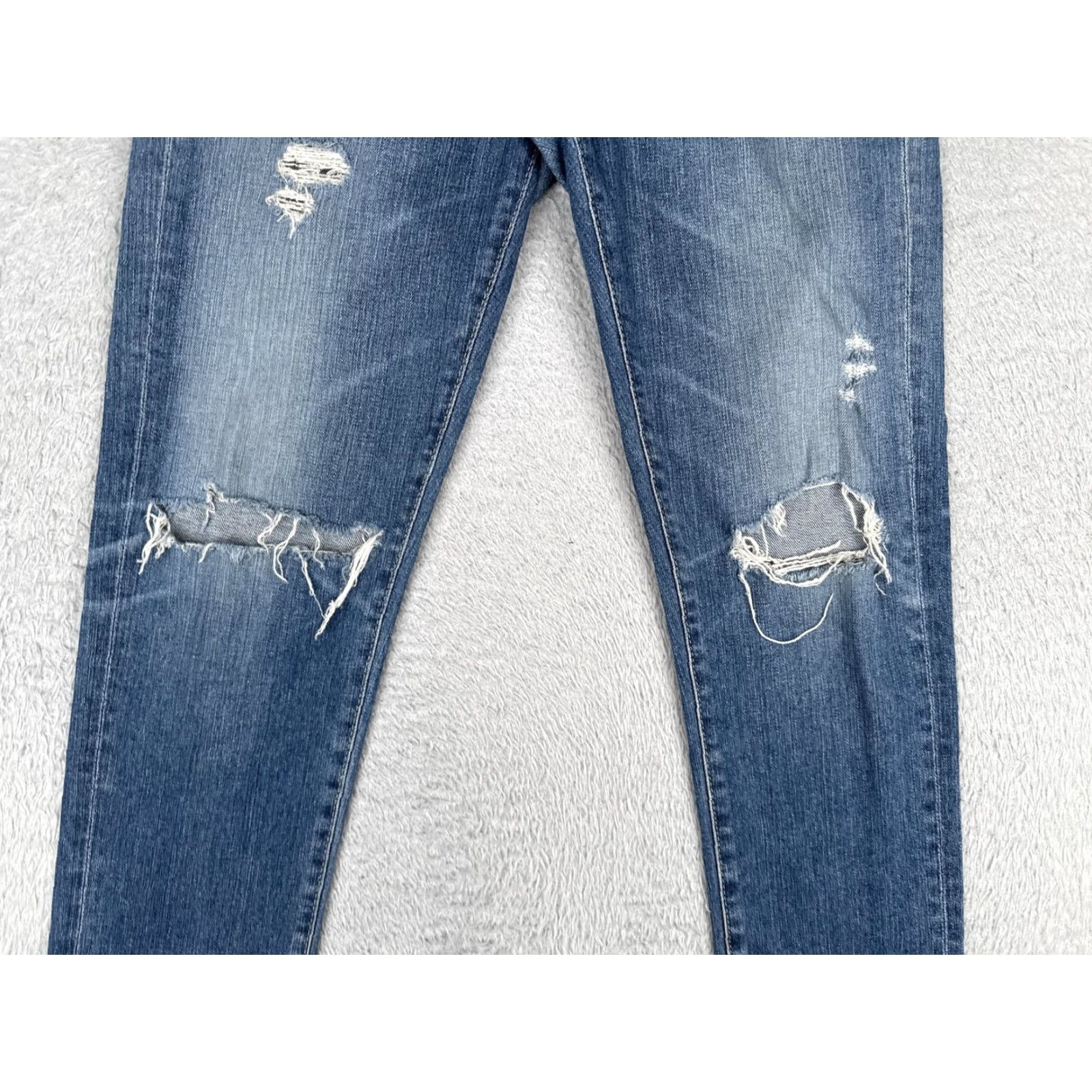 Vintage AG Adriano Goldschmied Jeans Womens 24R Blue The Ex-Boyfriend Slim Distressed Jeans Size 42" / US 20 - 3 Thumbnail