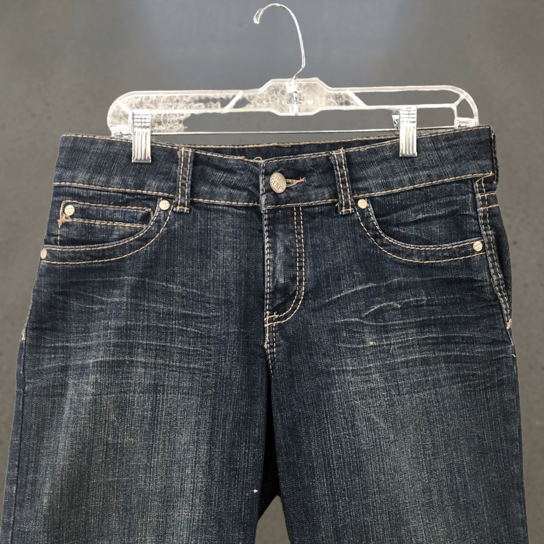 Denime Common Genes Capri Crop Jeans Womens 10 Blue Denim Zip Fly 5-Pocket Casual Jeans Mens Girls Womens Size 32" / US 10 / IT 46 - 1 Thumbnail