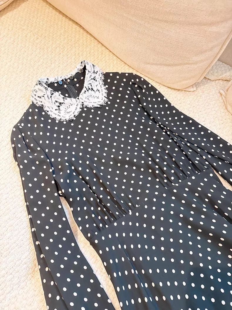 Valentino Valentino Black and white polka dot silk dress Size M / US 6-8 / IT 42-44 - 2 Thumbnail