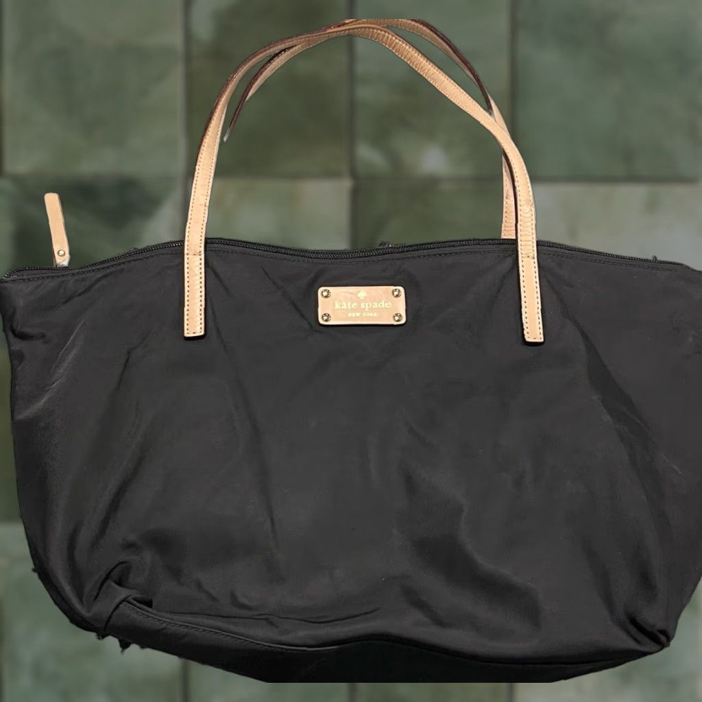 Vintage VINTAGE Kate Spade Black Kennedy Park Nylon Tote Bag Size M / US 6-8 / IT 42-44 - 1 Thumbnail