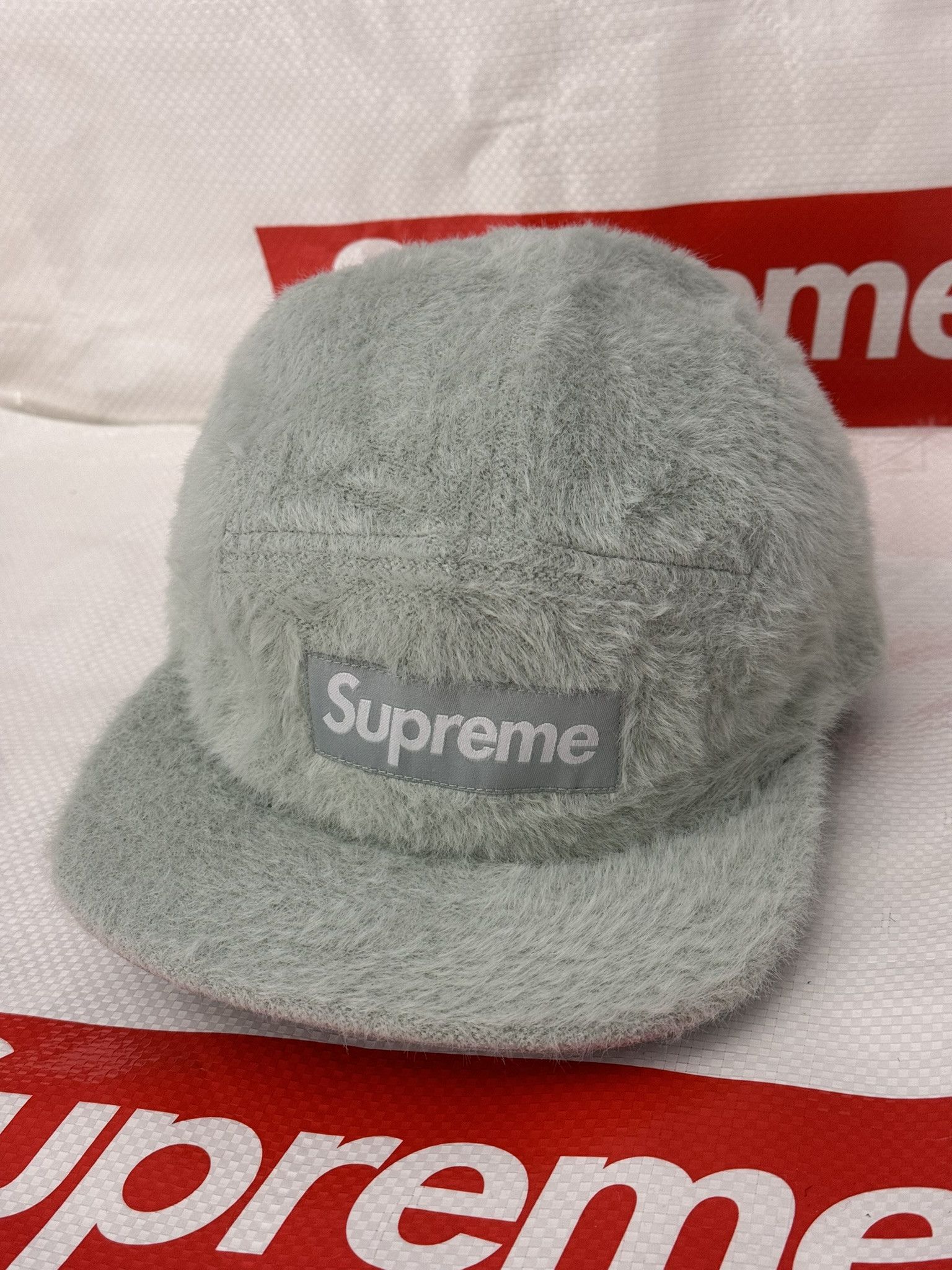 Supreme Supreme Faux Fur Camp Cap Light Blue fw 19 | Grailed