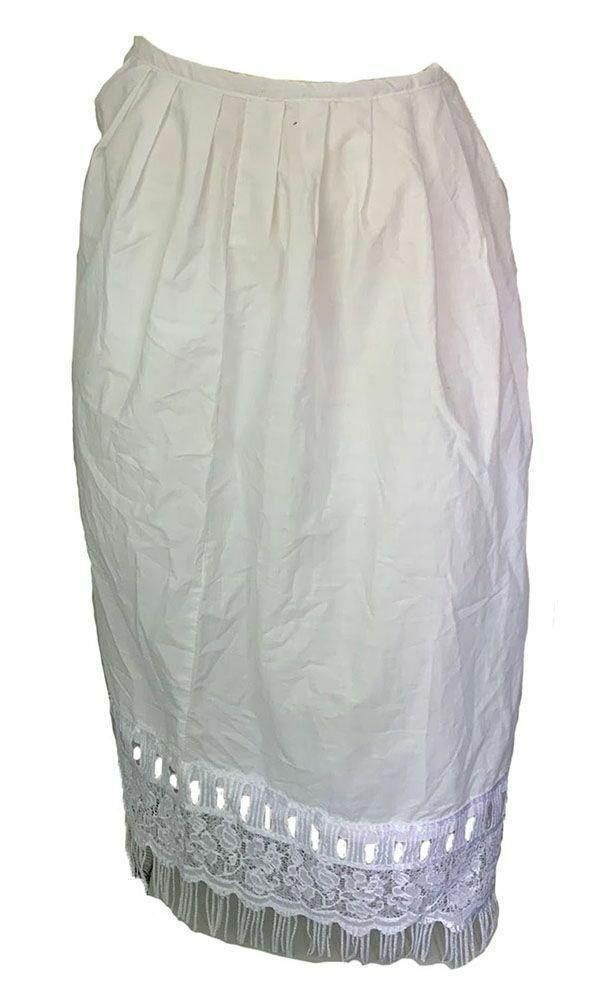 Designer Pre Owned White Hand Made Justan Slip S Size 28" / US 6 / IT 42 - 3 Thumbnail