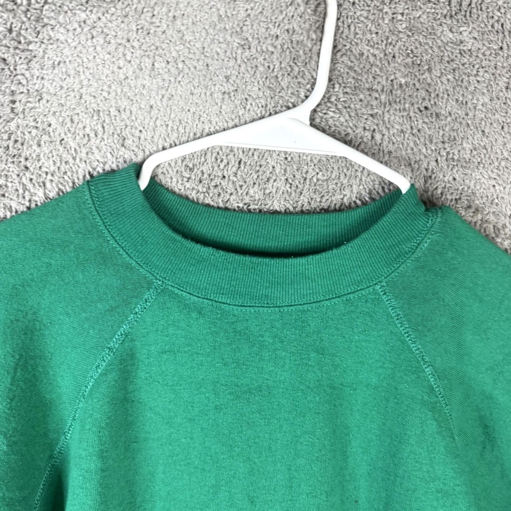 Vintage Solid Basic Sweatshirt Mens XL Green Fleece Crewneck Pullover Raglan USA Made Size US XL / EU 56 / 4 - 6 Thumbnail