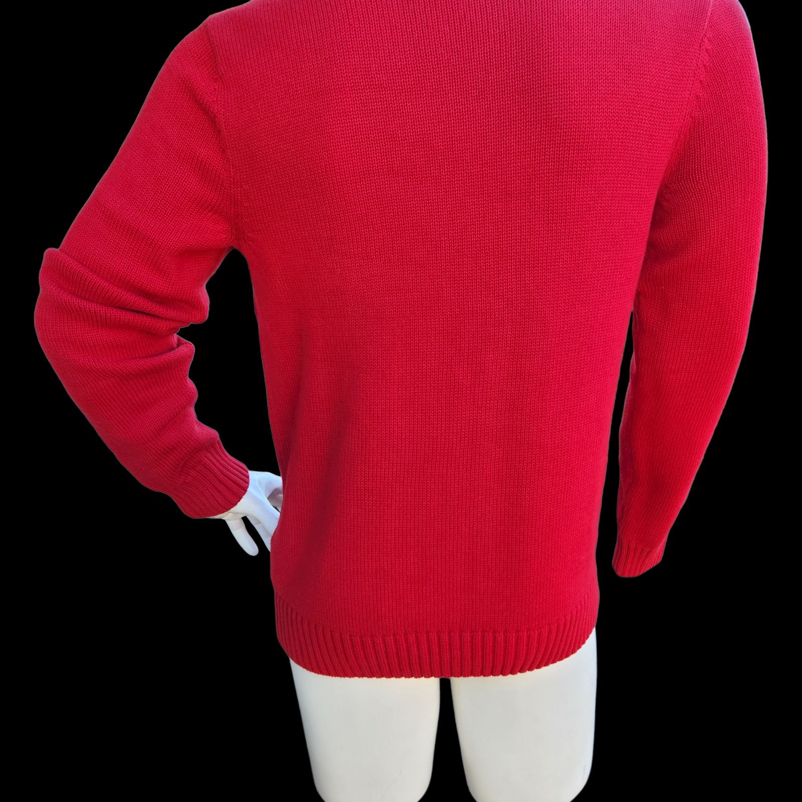Chaps Men's Chaps V-Neck Cotton Sweater (63443) Red - Tag Size M Size US M / EU 48-50 / 2 - 8 Thumbnail