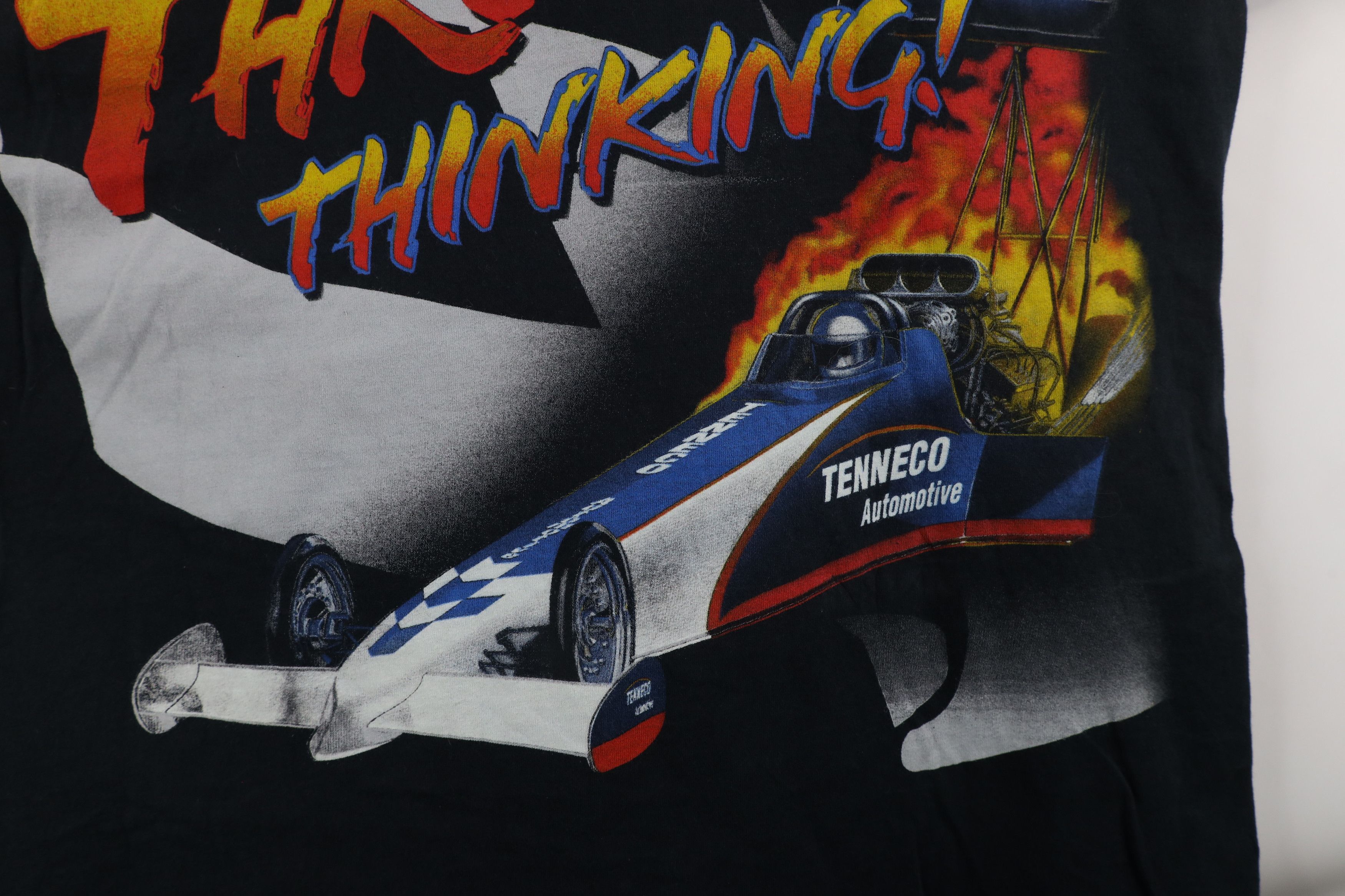 Vintage Vintage 90s Tenneco Automotive Drag Racing T-Shirt Black Size US XXL / EU 58 / 5 - 10 Thumbnail