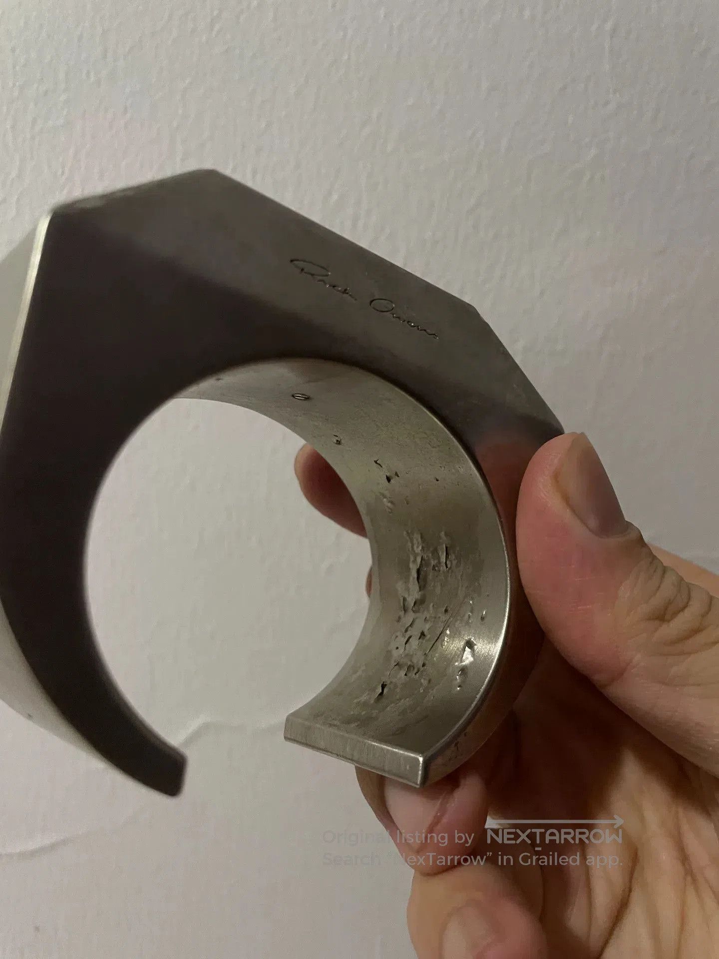 Rick Owens Rick Owens Performa Beveled Cuff Bracelet. Size ONE SIZE - 4 Thumbnail