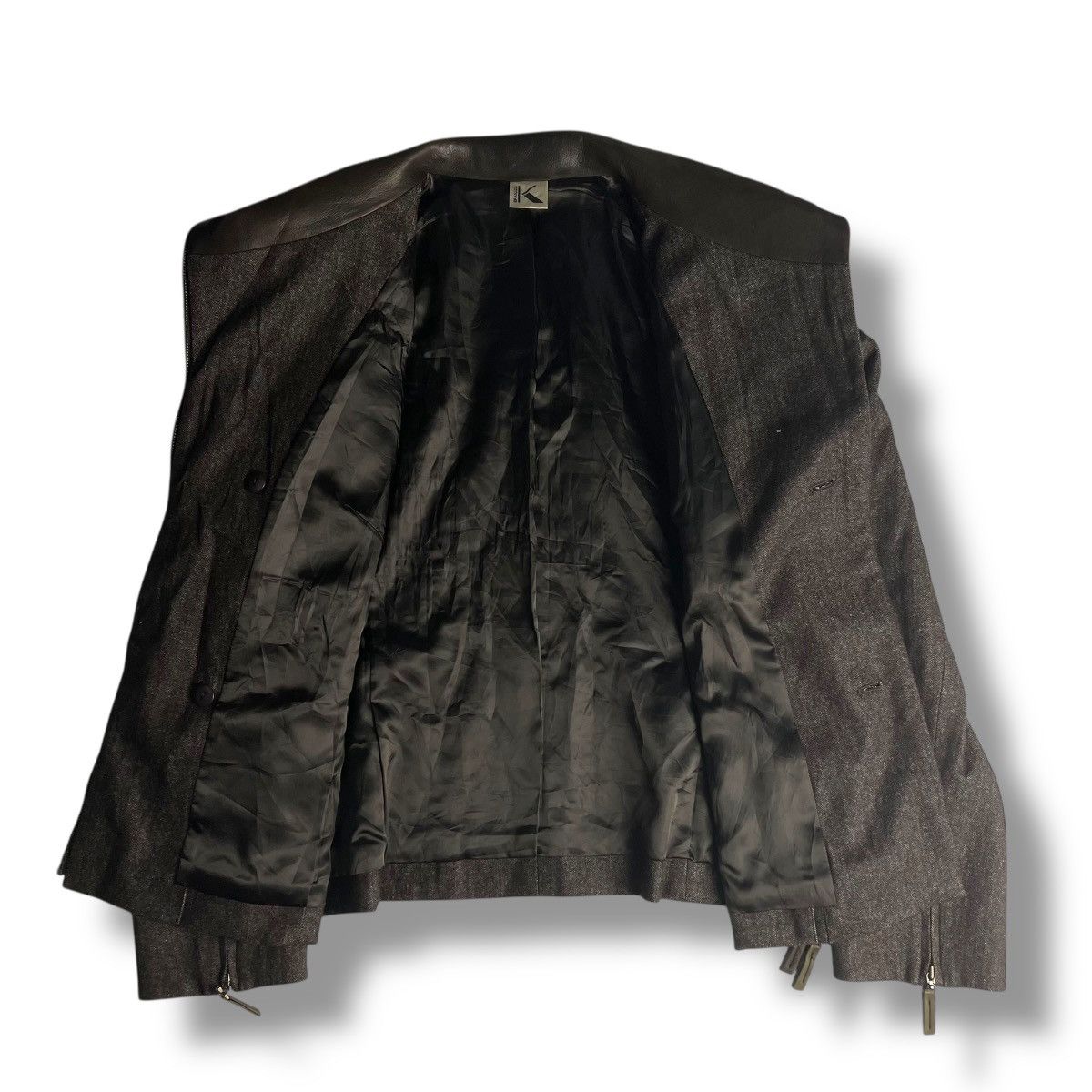 Krizia Uomo 🇯🇵 KRIZIA SHEEPSKIN COLLAR WOOL BLEND JACKET Size US XS / EU 42 / 0 - 10 Thumbnail