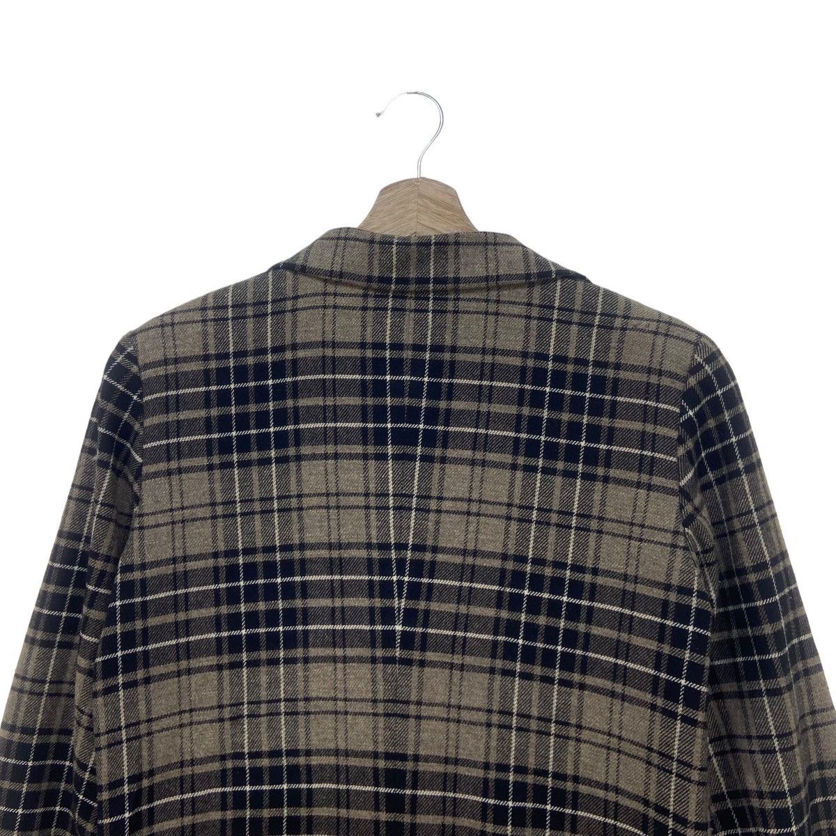 agnes b. Agnes B. Checkered Plaid Laine Wool Long Coat Size S / US 4 / IT 40 - 11 Thumbnail