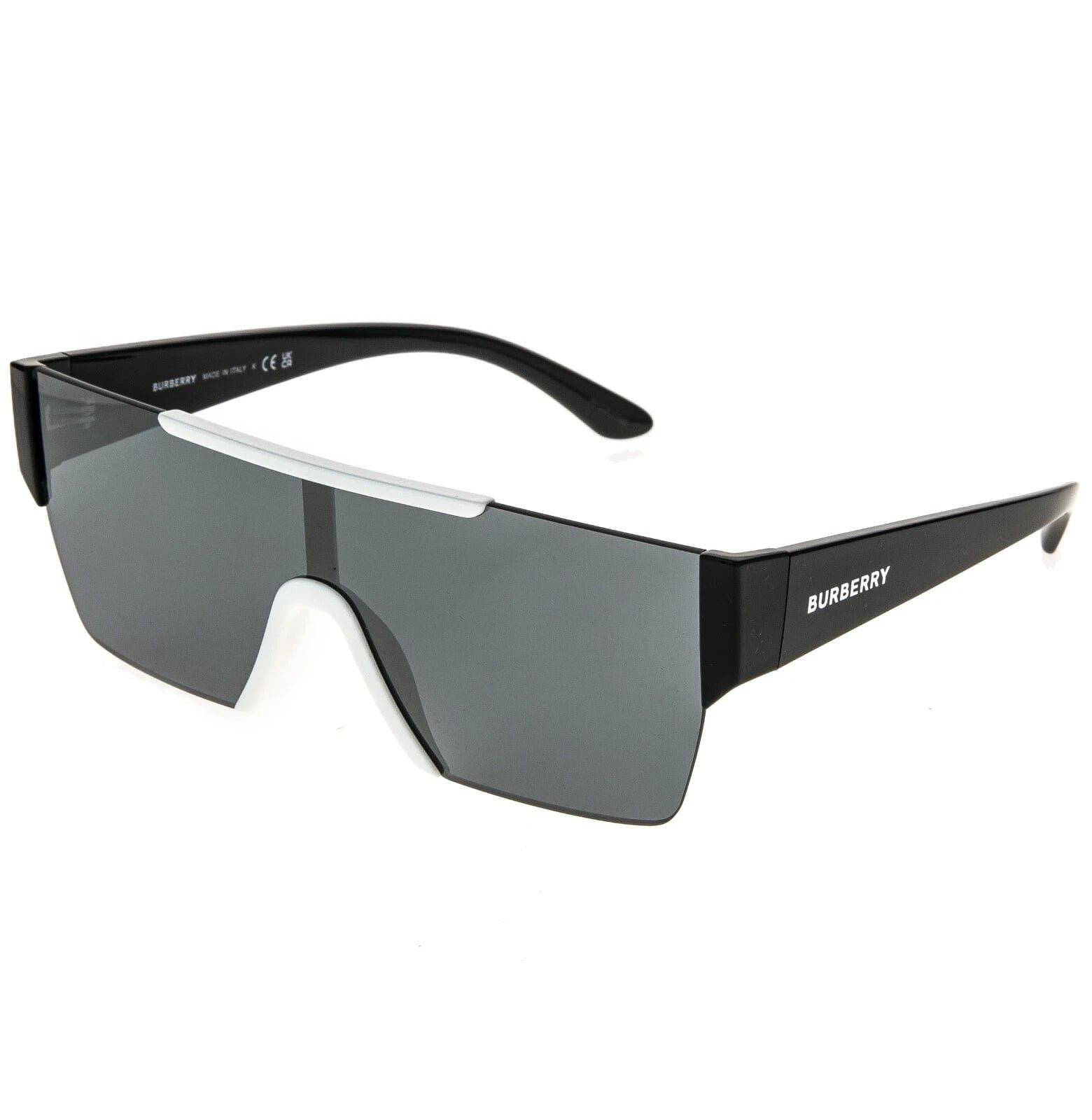 Burberry BURBERRY 4291 BE4291 Black White Rectangular Logo Mask Size ONE SIZE - 9 Thumbnail