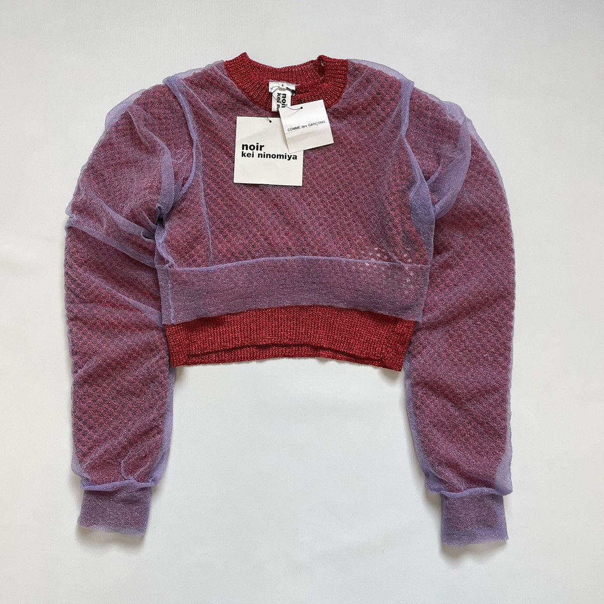 Comme des Garcons Cropped Double Layer Glitter Sweater Size S / US 4 / IT 40 - 22 Thumbnail
