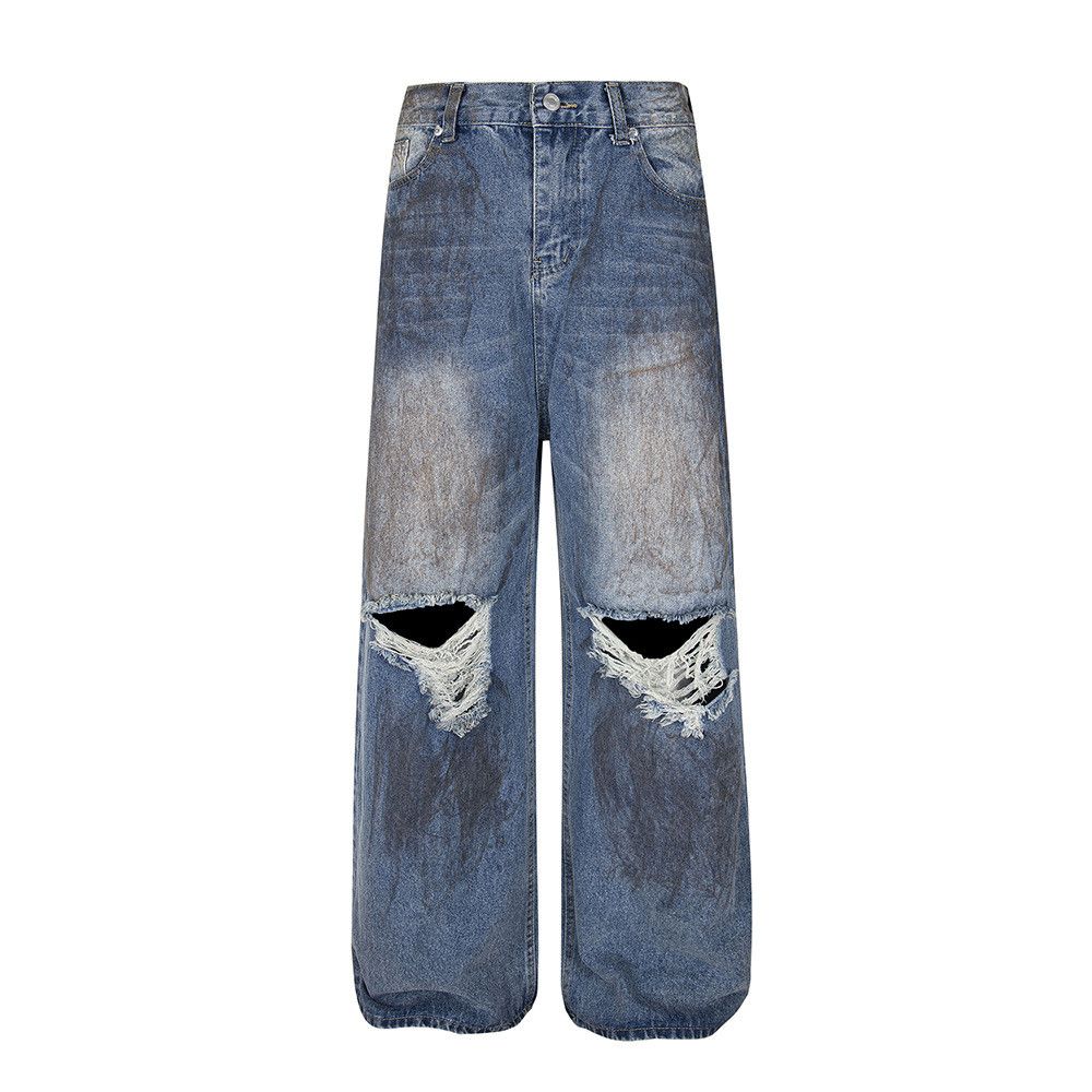 Vintage American distressed men's ripped casual washed street jeans Size US 32 / EU 48 - 1 Thumbnail