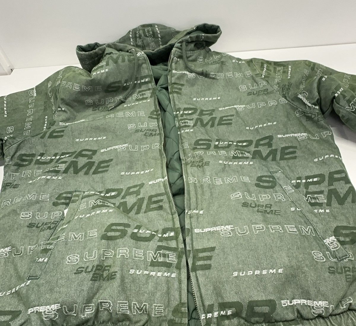 Supreme Supreme FW19 Reversible Dimensions Logo Denim Work Jacket Size US L / EU 52-54 / 3 - 6 Thumbnail