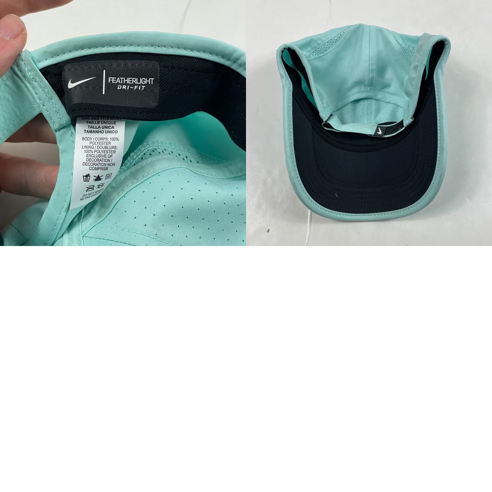 Nike Nike Mens Hat Cap Strap Back Blue Featherlight Dri Fit Running Golfing Swoosh Size ONE SIZE - 9 Thumbnail