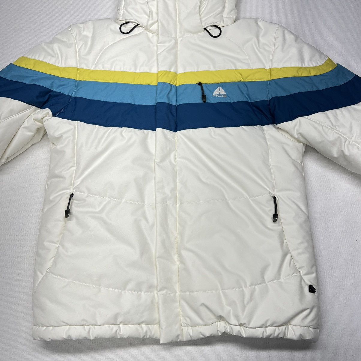 Nike × Nike ACG × Vintage VTG Nike ACG Jacket White Puffer Jacket Zip Winter Ski Retro Size M / US 6-8 / IT 42-44 - 2 Thumbnail