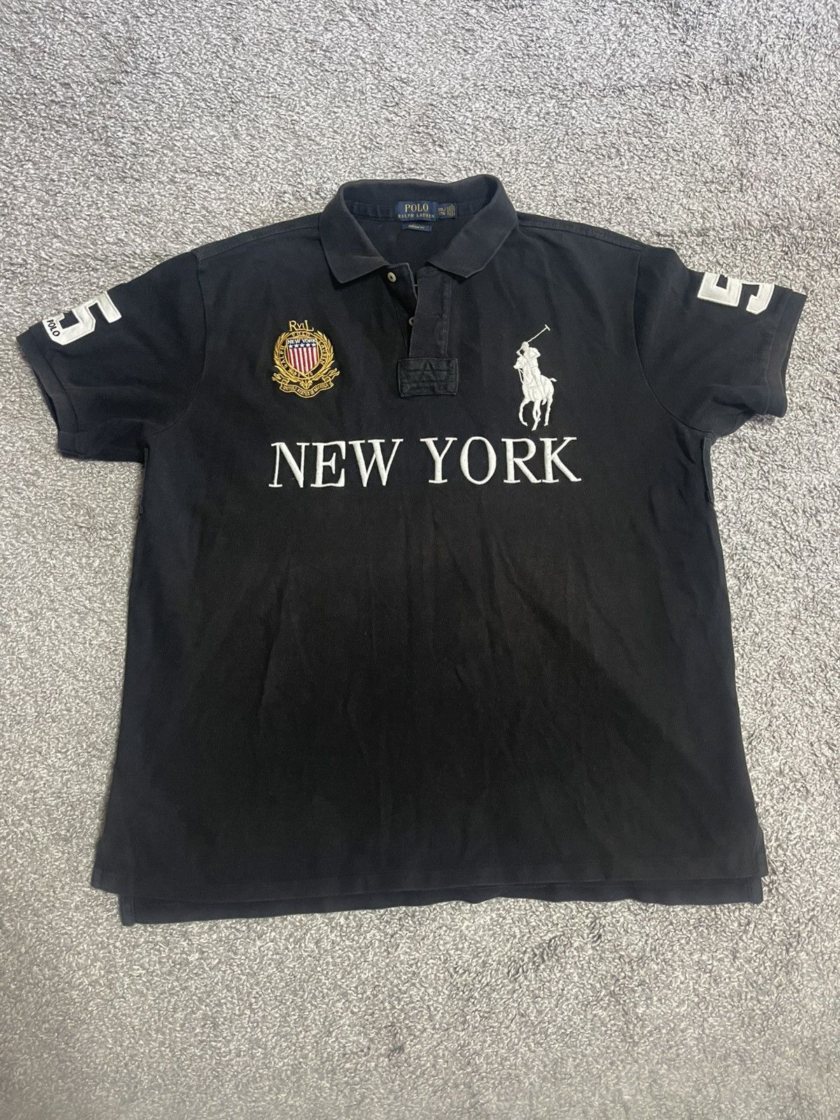 Polo Ralph Lauren × Vintage POLO RALPH LAUREN VINTAGE NEW YORK BIG LOGO T-SHIRT Size US XXL / EU 58 / 5 - 1 Thumbnail