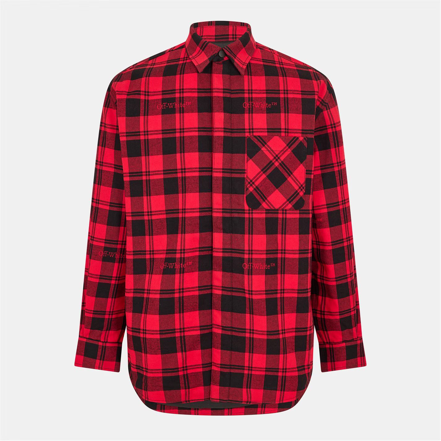 Off-White o1g2r1mq0326 Oversized Overshirt in Multicolor Size US L / EU 52-54 / 3 - 1 Thumbnail
