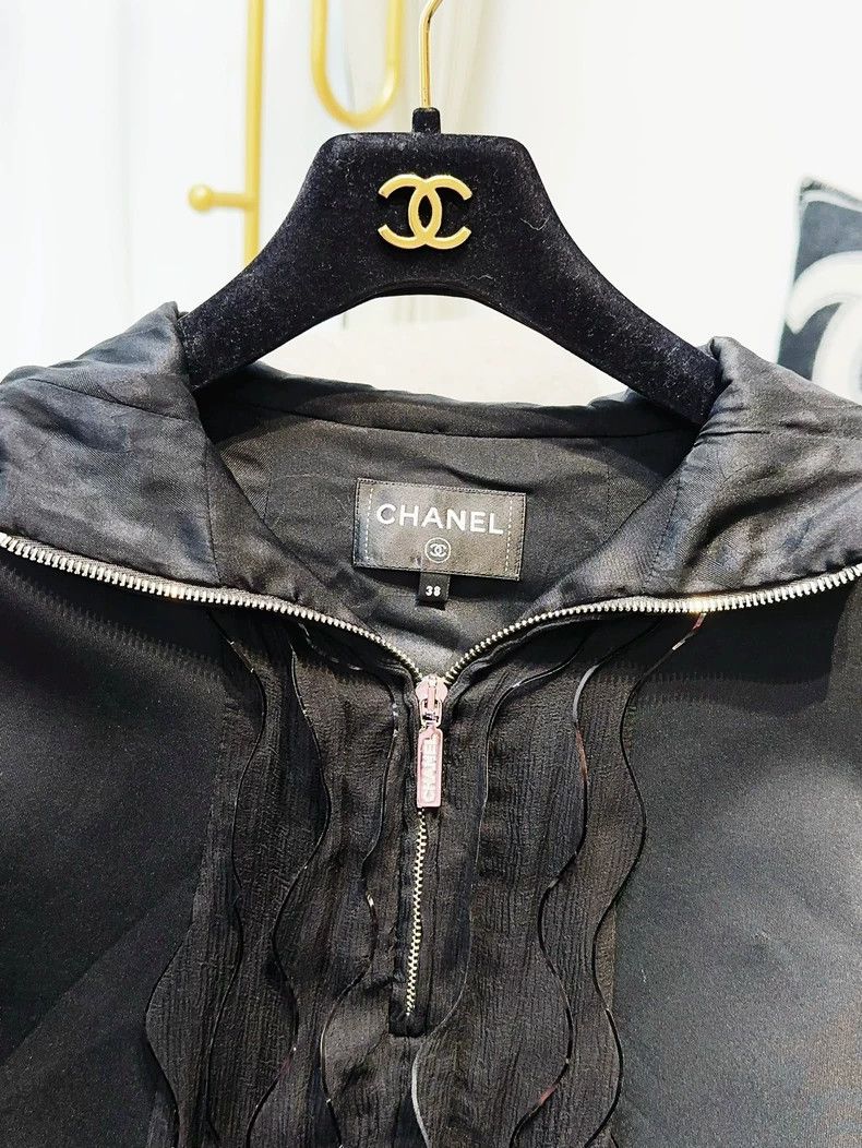 Chanel Chanel 25C early spring show black silk ripple sleeveless Size 25" / US 0 / IT 36 - 3 Thumbnail