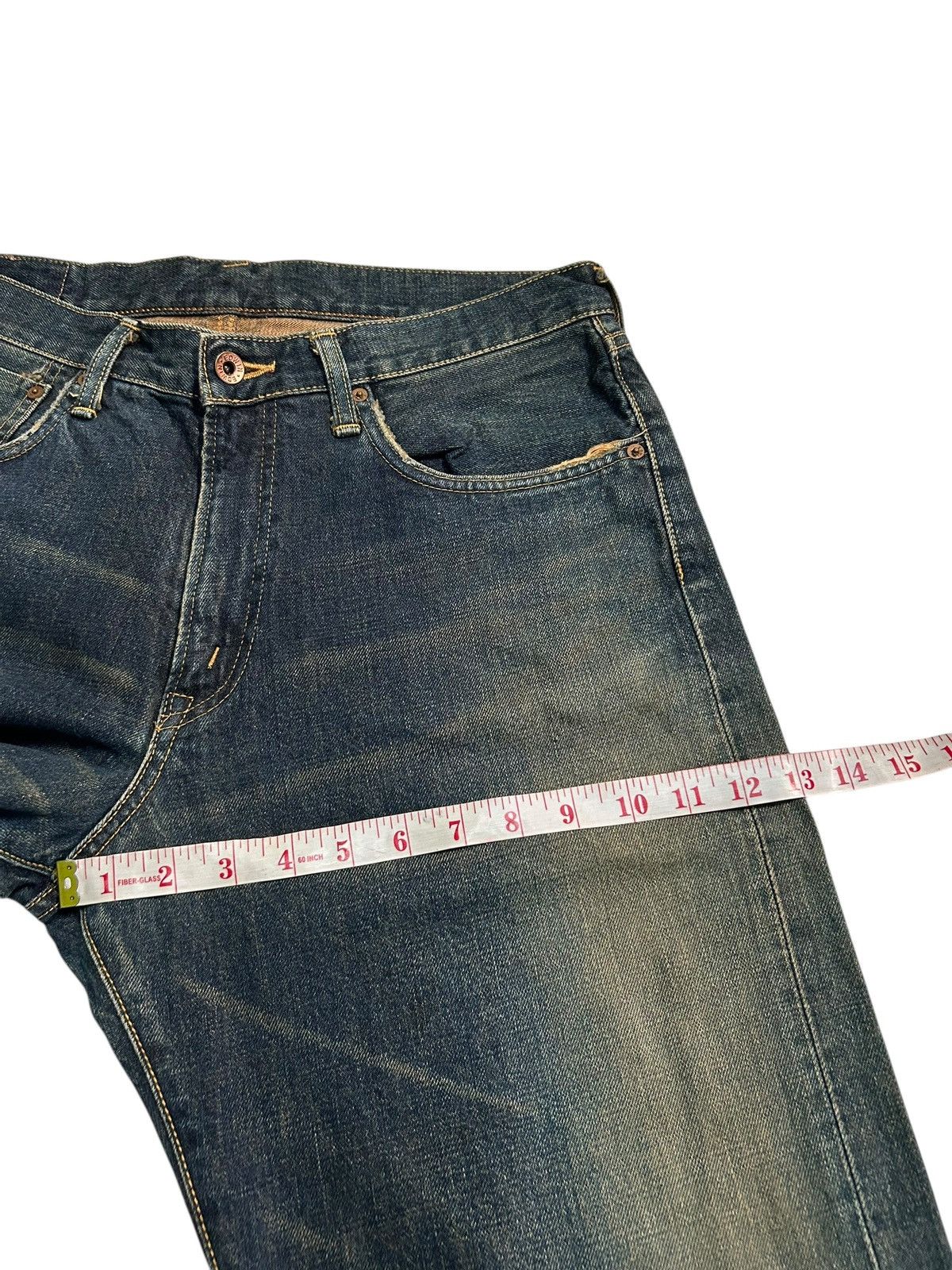 Japanese Brand × Kapital × Vintage Edwin Selvedge Rusty Distressed Short Denim jeans Size US 33 - 14 Thumbnail
