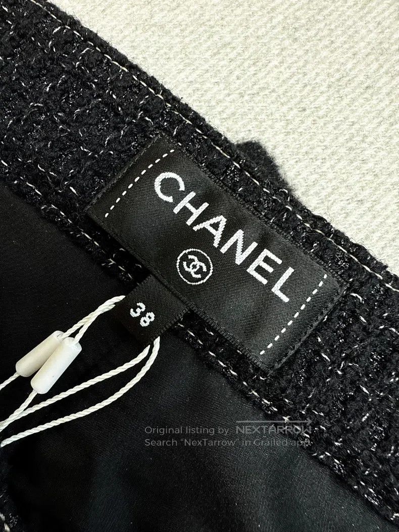 Chanel Chanel 24B black tweed straight trousers Size 25" / US 0 / IT 36 - 5 Thumbnail