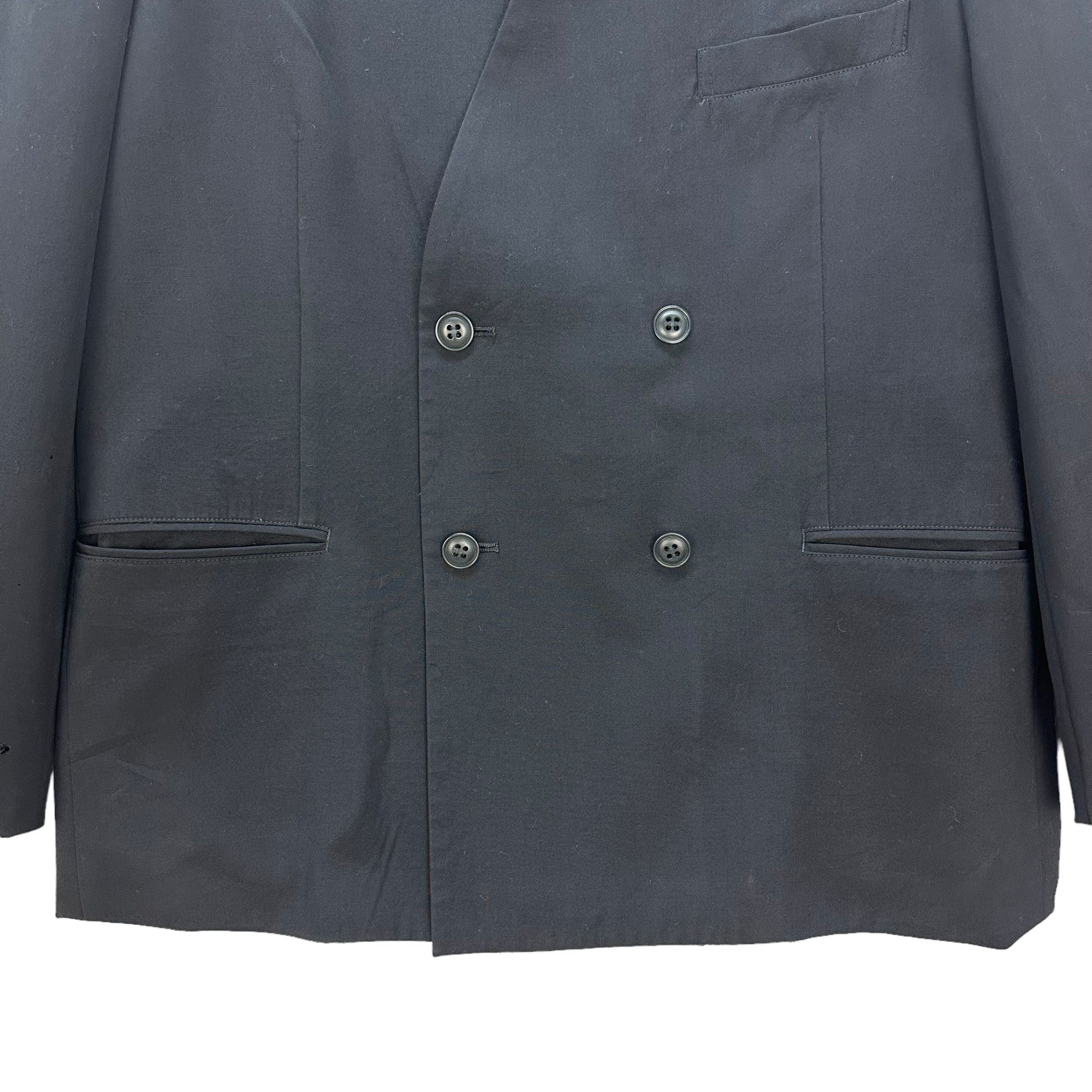 Yohji Yamamoto WORKSHOP DOUBLE BREASTED COLLARLESS JACKET #8716-022 Size US M / EU 48-50 / 2 - 3 Thumbnail