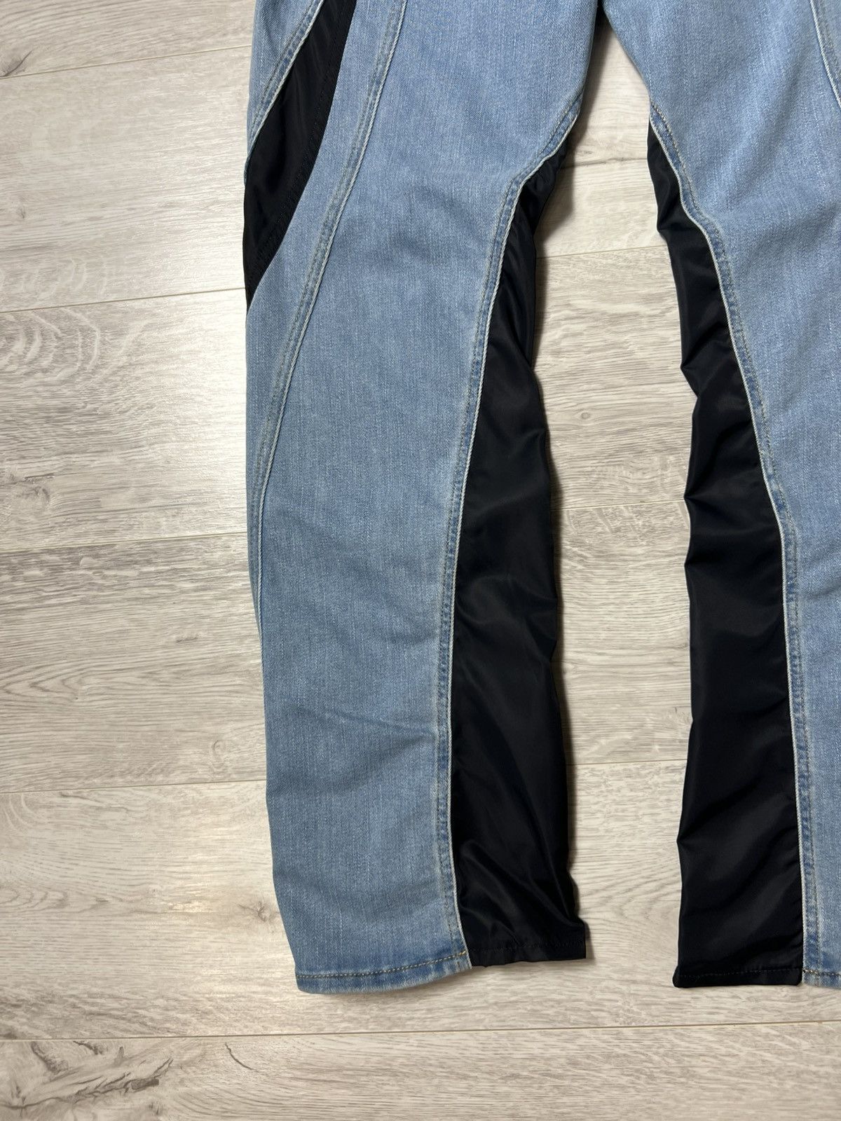 H&M × Mugler Thierry Mugler x HM Blue Spiral Panel Jeans Mens Denim Pants Size US 34 / EU 50 - 15 Thumbnail